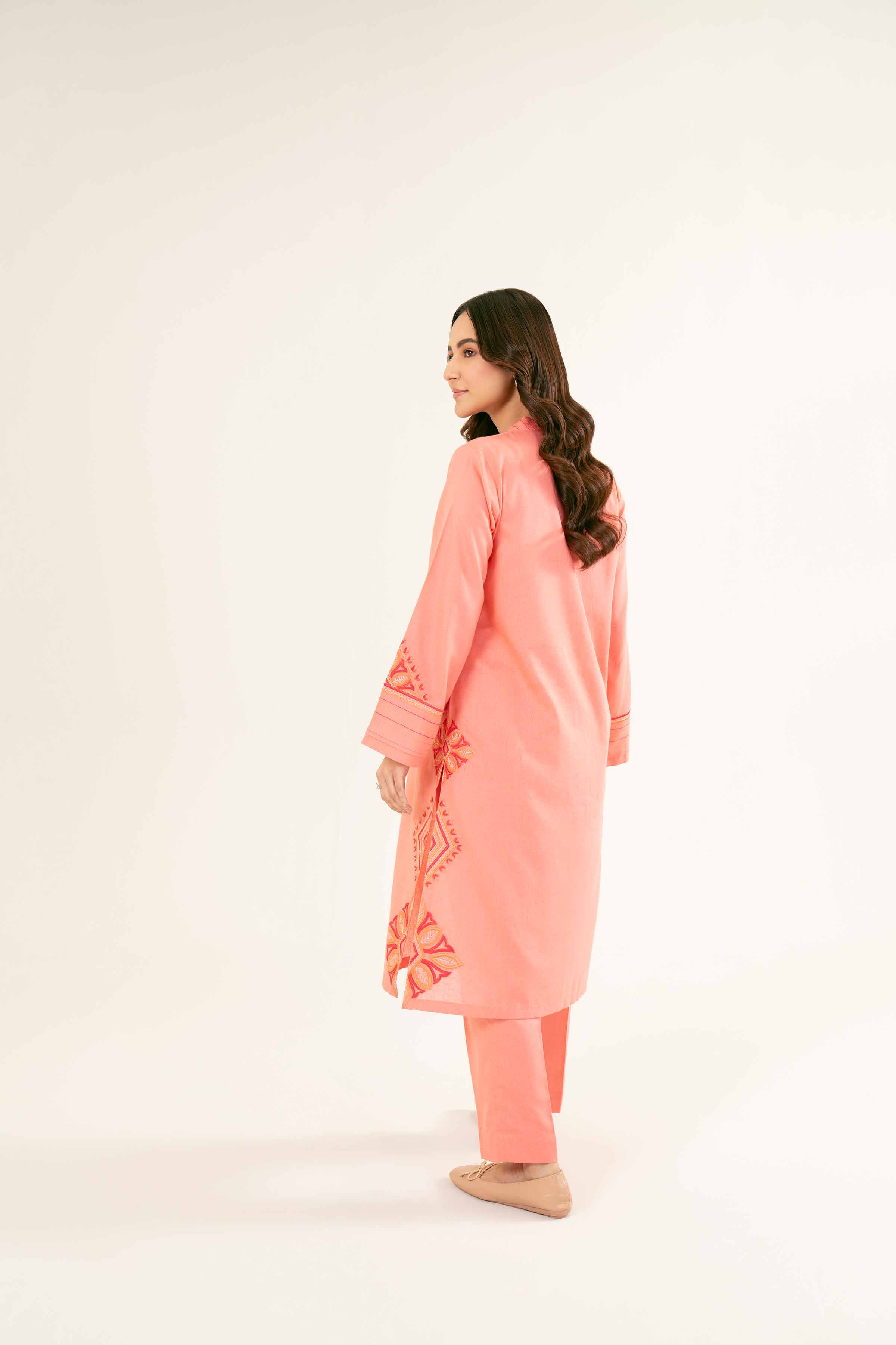 NishatUK - Brown Embroidered   Karandi 2-piece ready to wear Dress