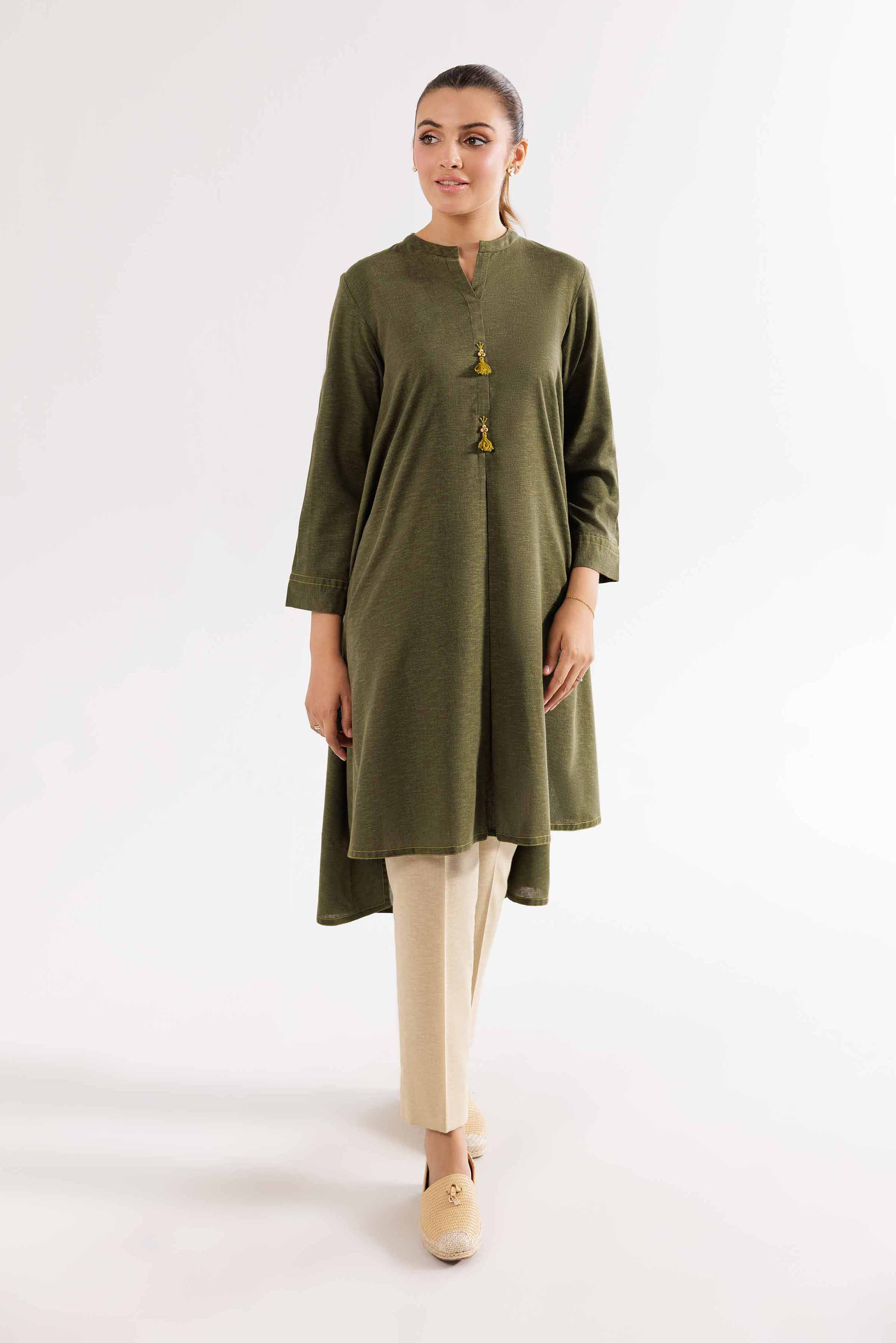 NishatUK - Green Solids  Karandi 1-piece ready to wear Shirt