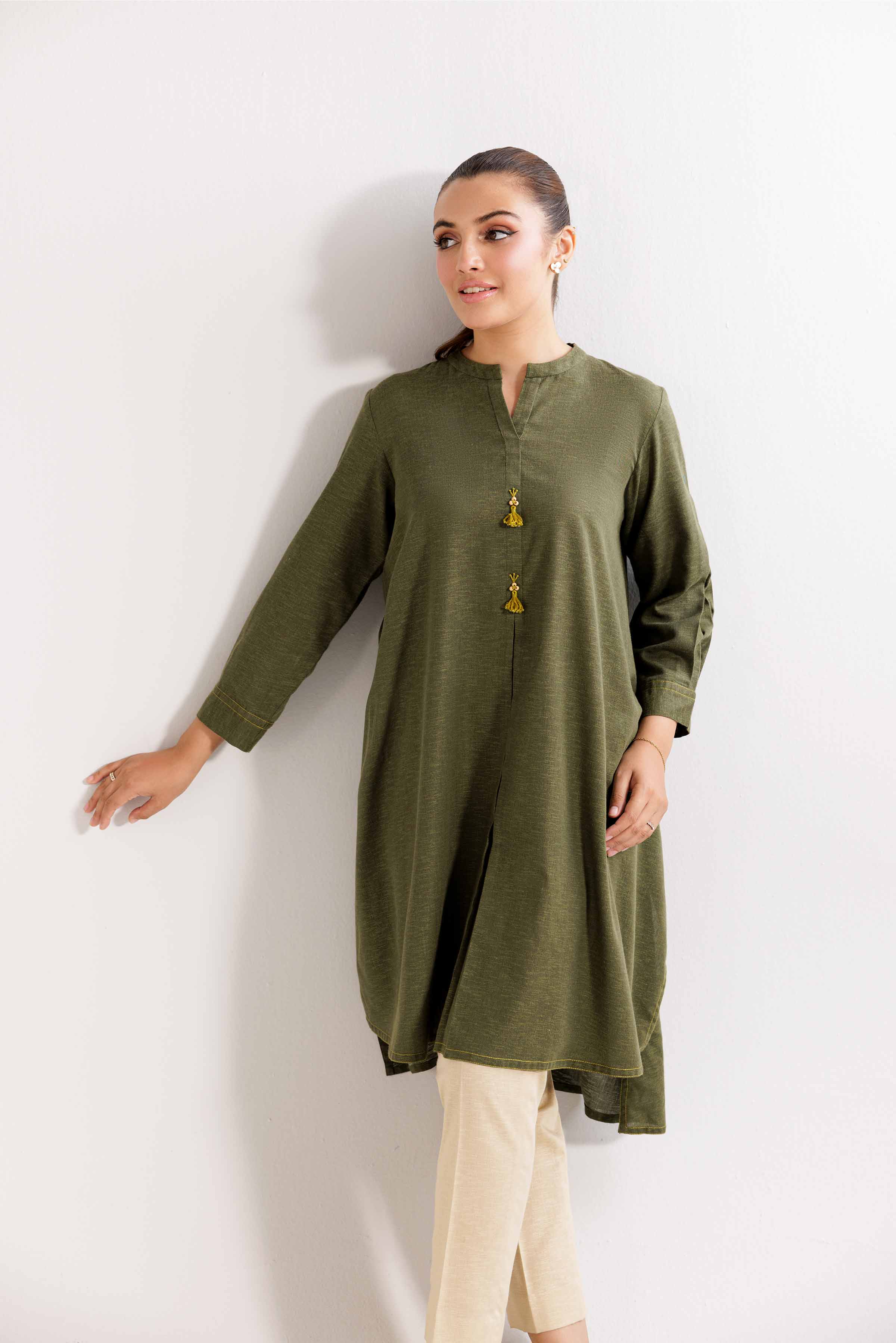 NishatUK - Green Solids  Karandi 1-piece ready to wear Shirt