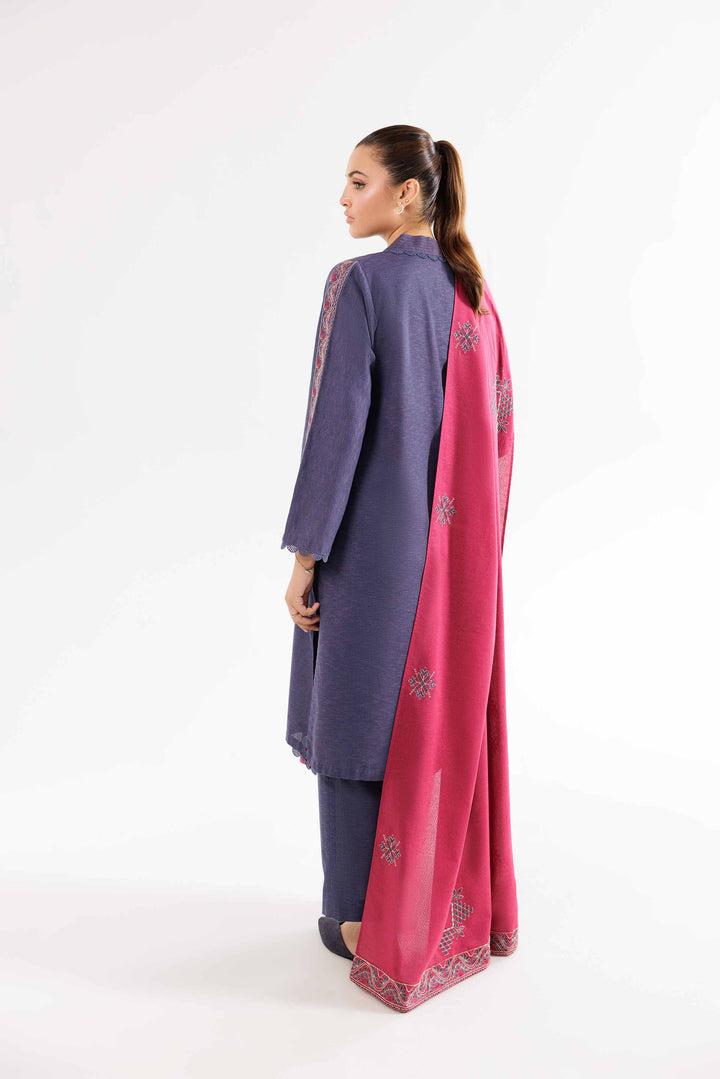 Embroidered Pink & Blue Karandi Suit 