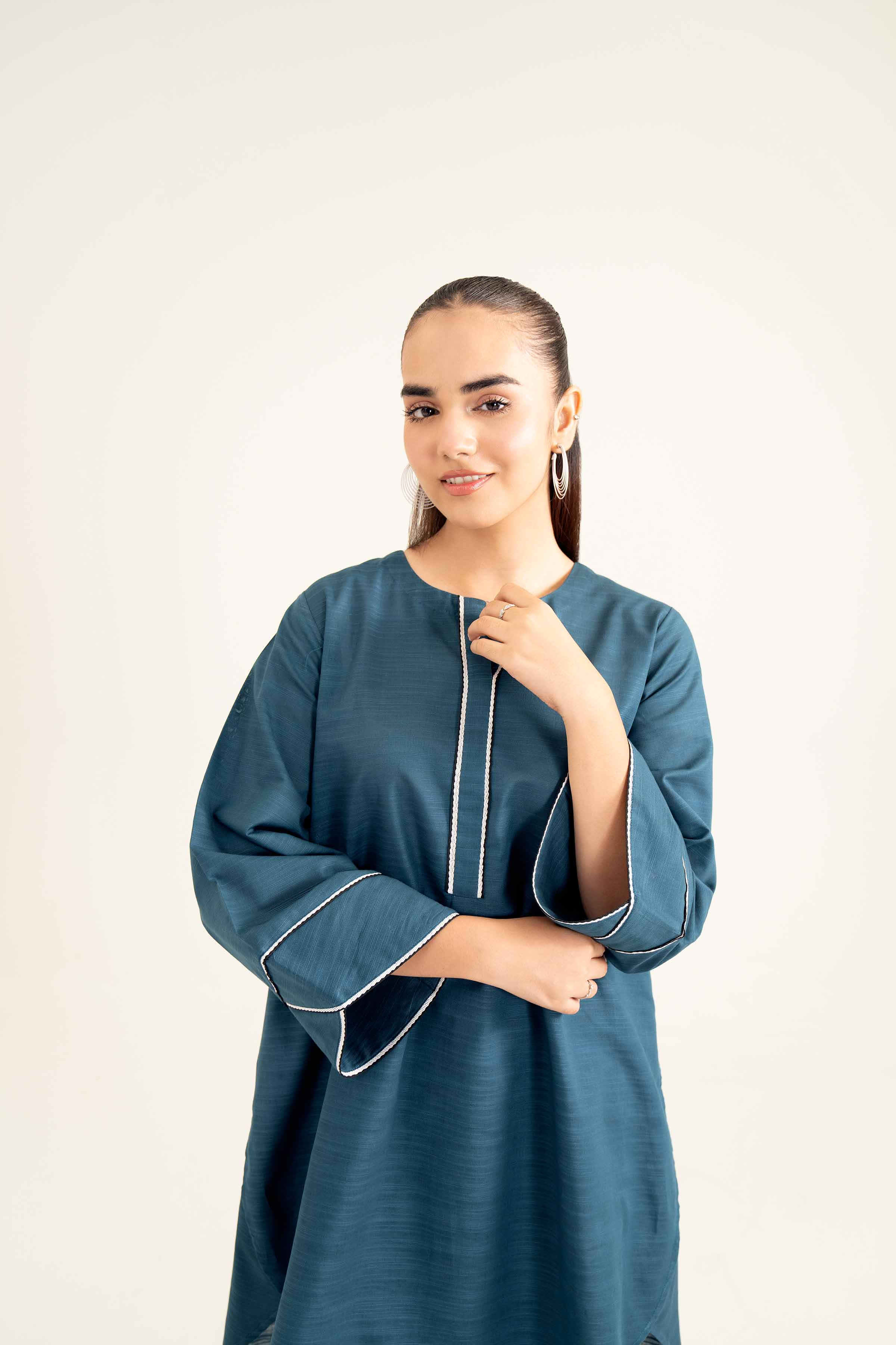 NishatUK - Blue Solids Khaddar 1-piece ready to wear Shirt