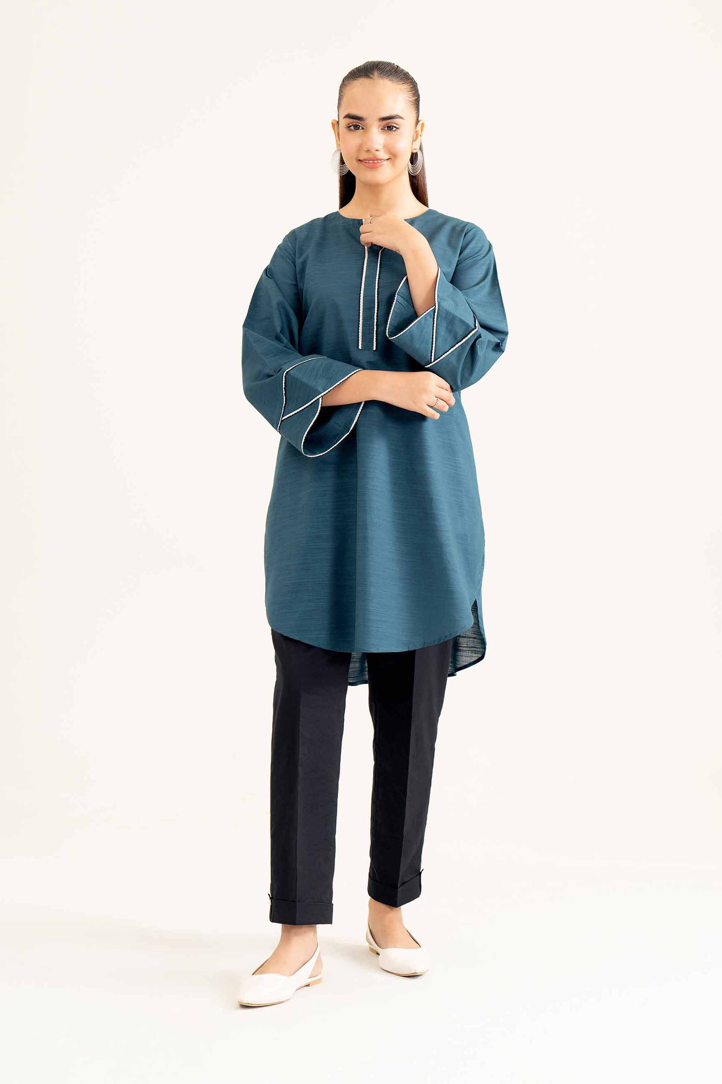 NishatUK - Blue Solids Khaddar 1-piece ready to wear Shirt