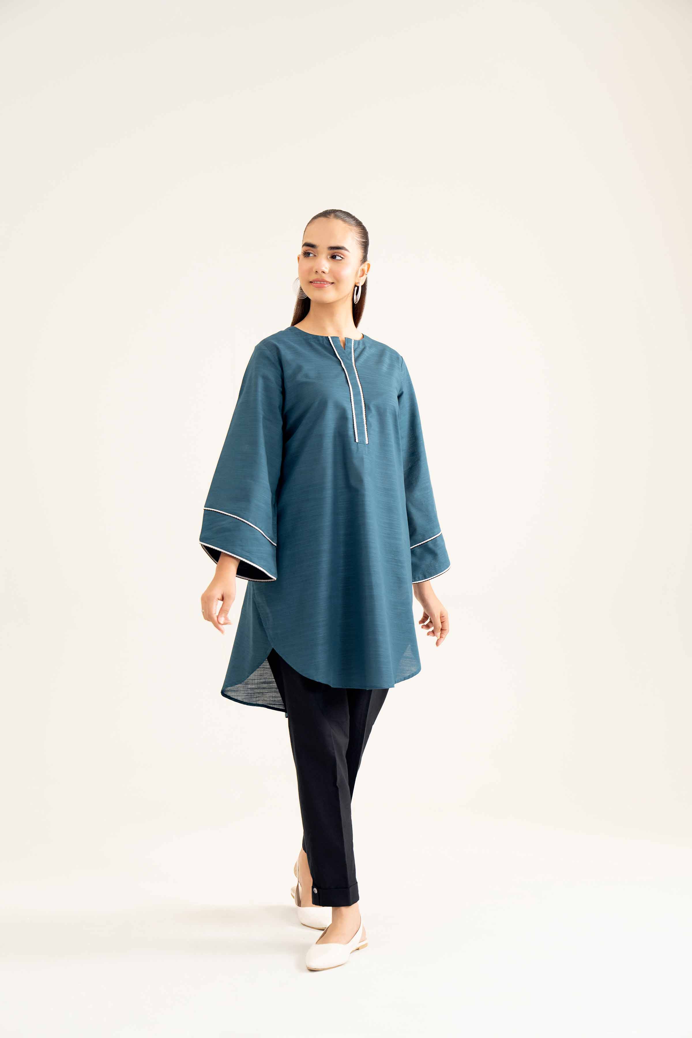 NishatUK - Blue Solids Khaddar 1-piece ready to wear Shirt