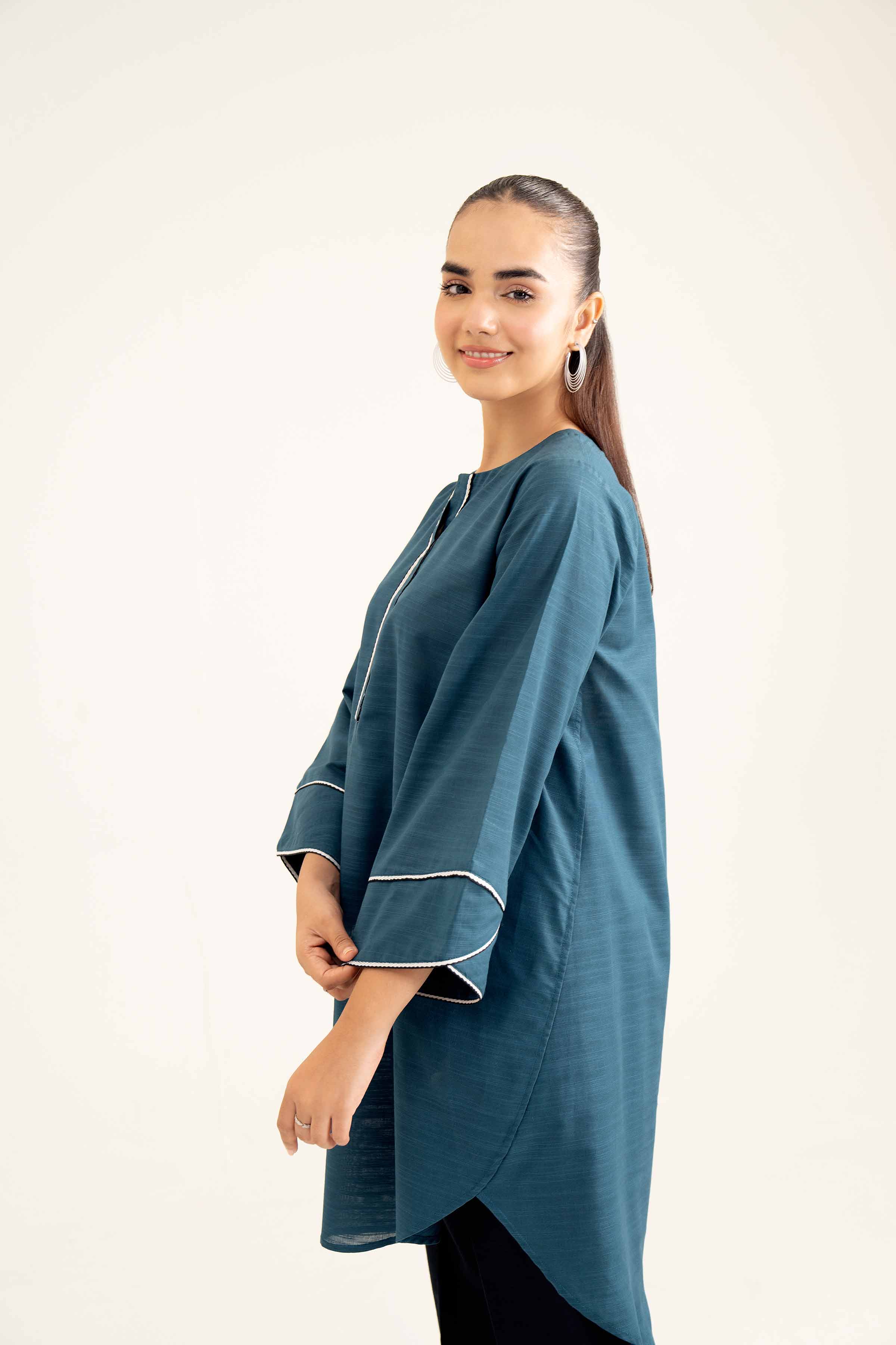 NishatUK - Blue Solids Khaddar 1-piece ready to wear Shirt