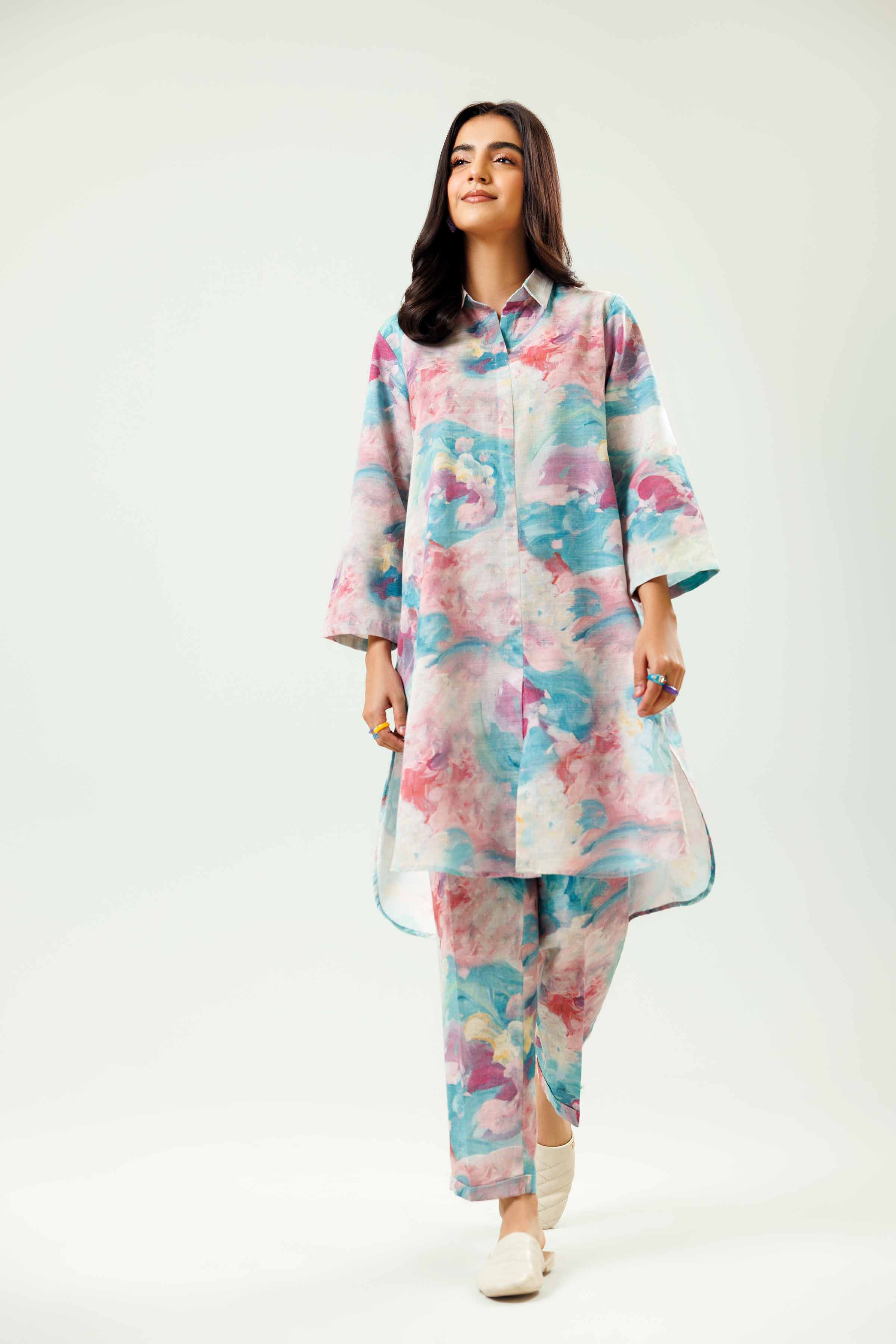 NishatUK - Off White Printed Khaddar 2-piece ready to wear Dress