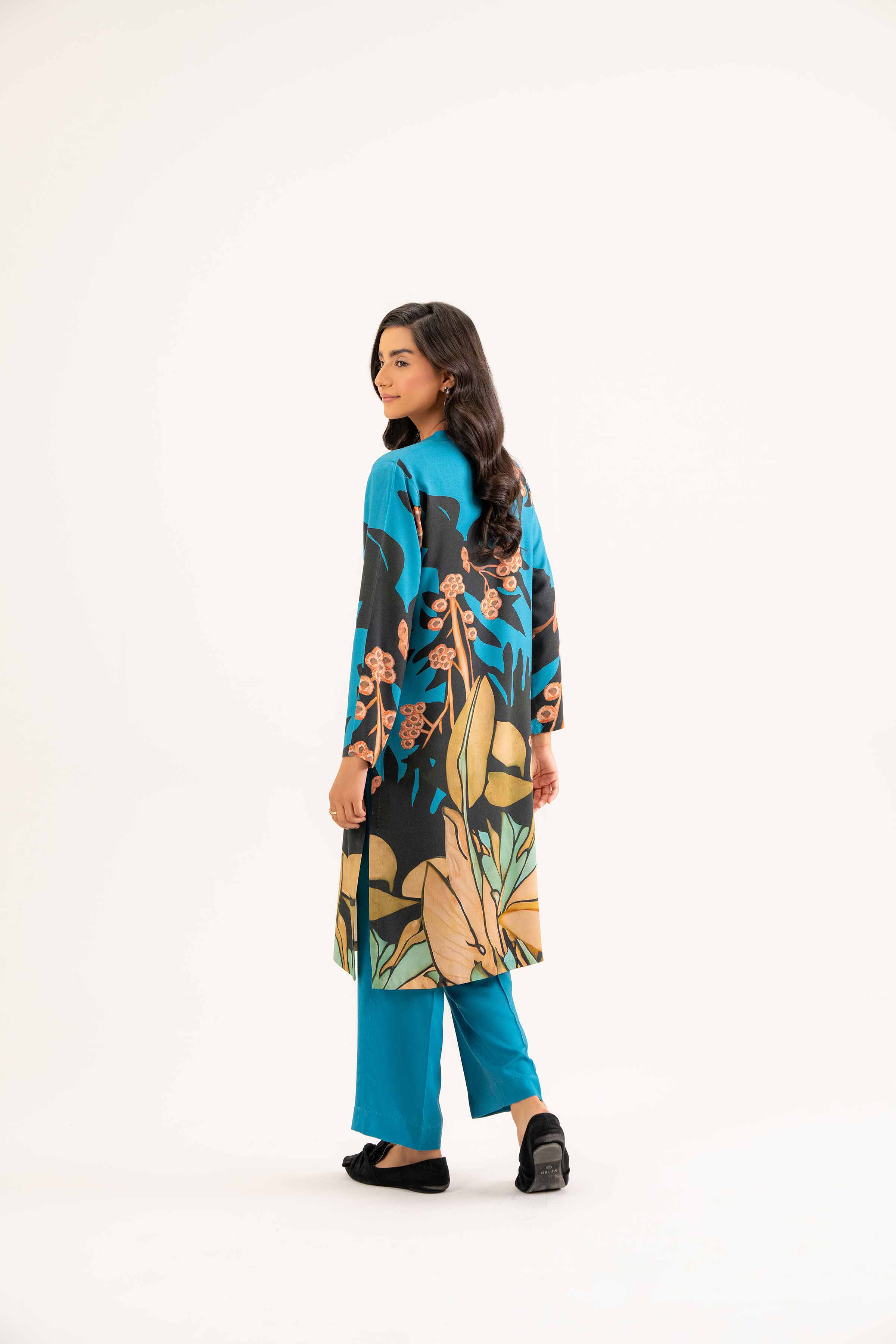 NishatUK - Brown Printed Linen 2-piece ready to wear Dress