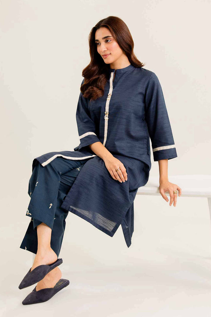 NishatUK - Brown Printed Khaddar 2-piece ready to wear Dress