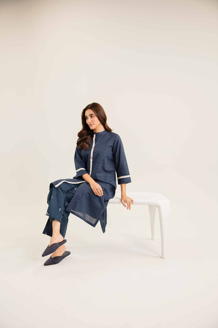 NishatUK - Brown Printed Khaddar 2-piece ready to wear Dress