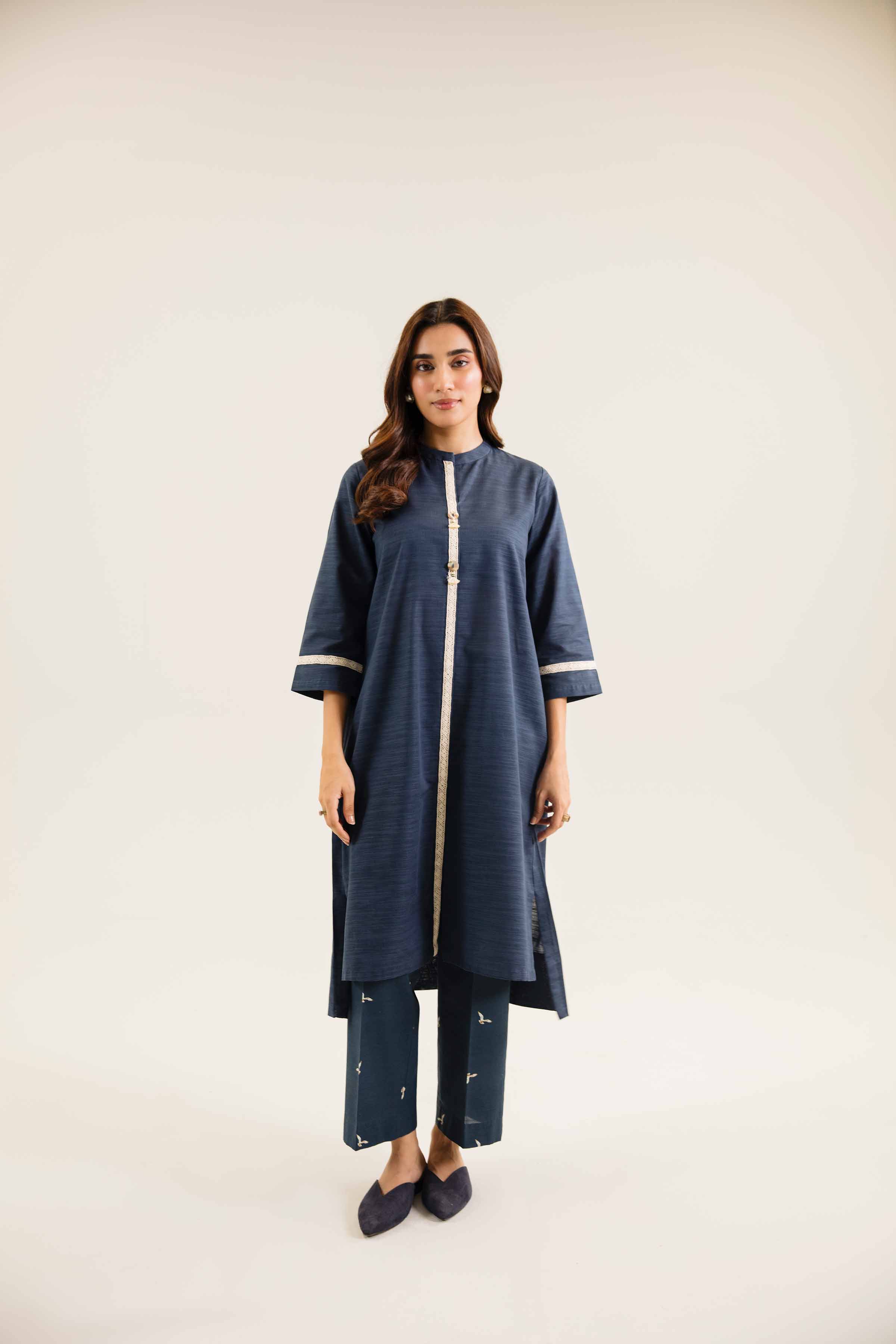 NishatUK - Brown Printed Khaddar 2-piece ready to wear Dress