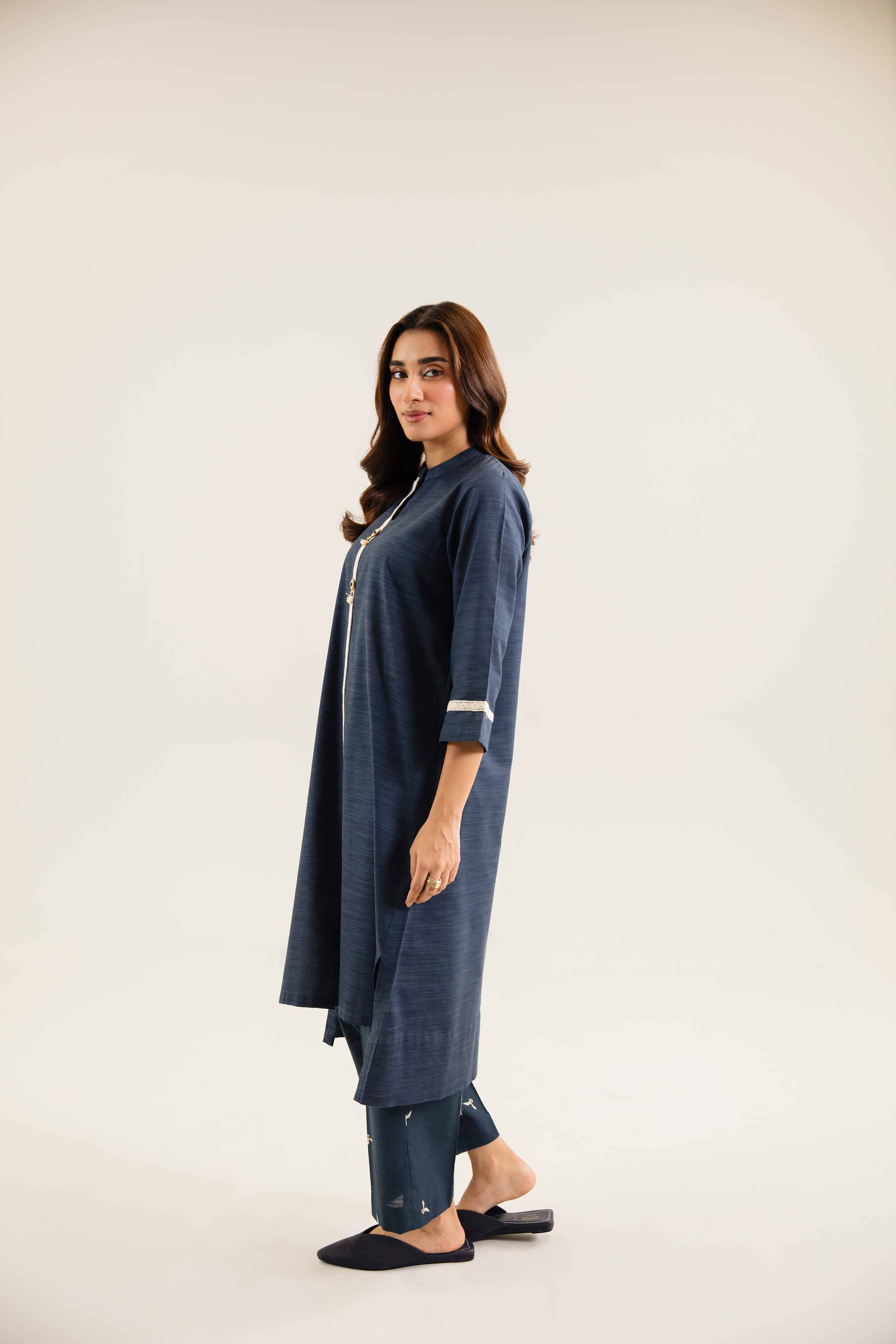 NishatUK - Brown Printed Khaddar 2-piece ready to wear Dress