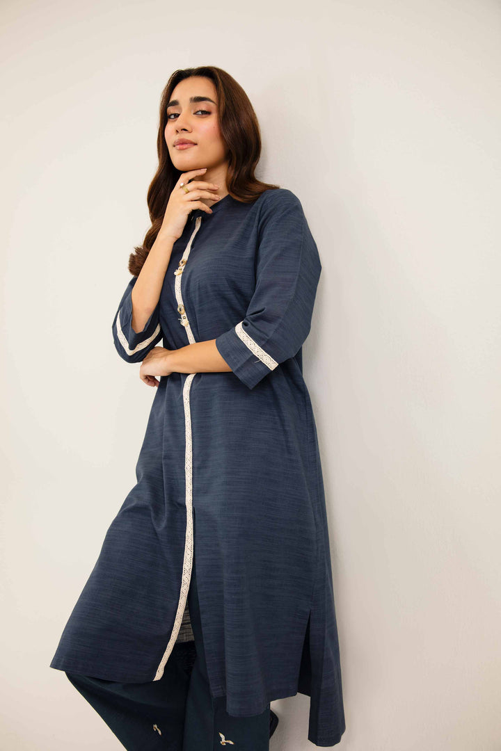 NishatUK - Brown Printed Khaddar 2-piece ready to wear Dress