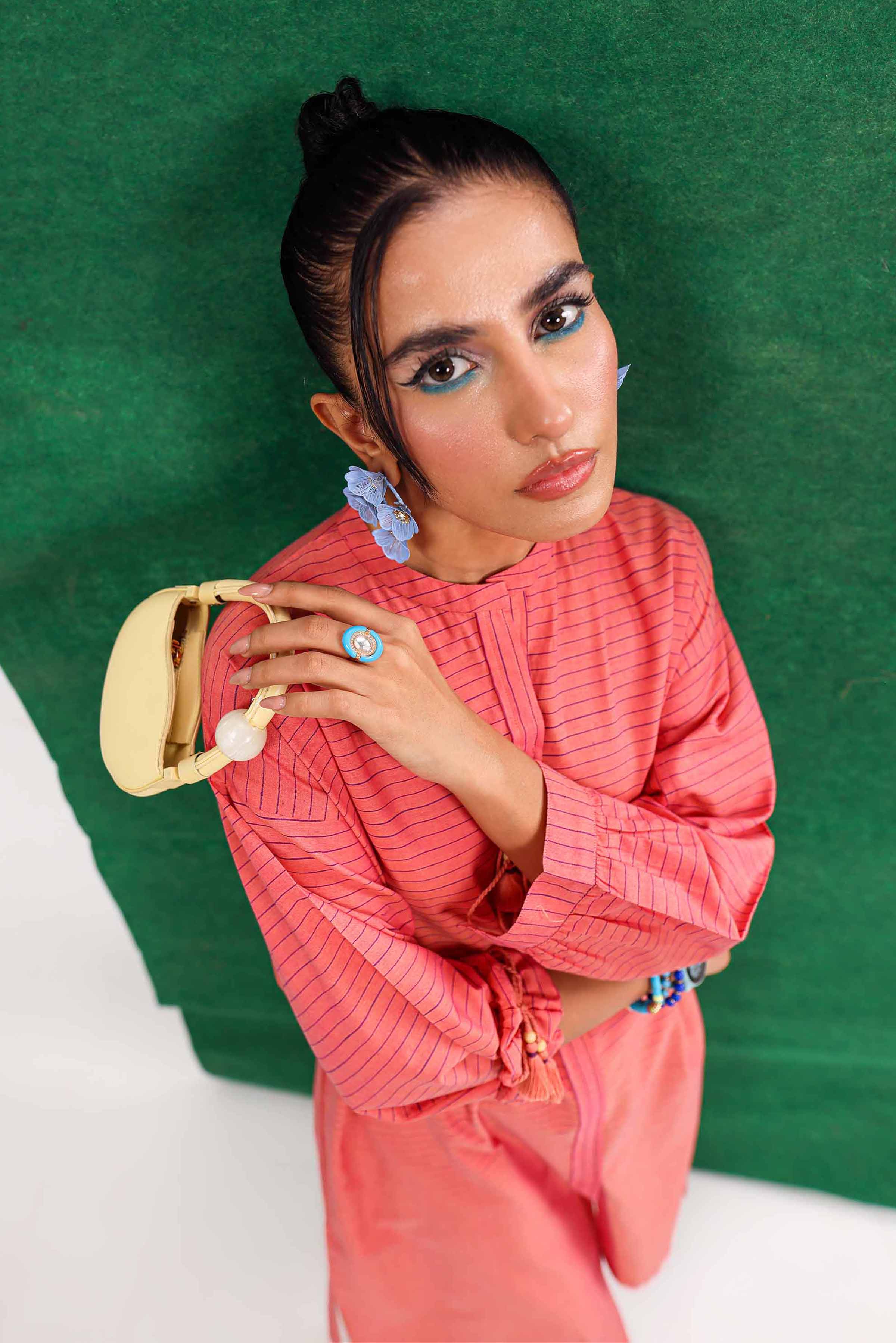 NishatUK - Peach Solids  Yarn Dyed 2-piece ready to wear Dress