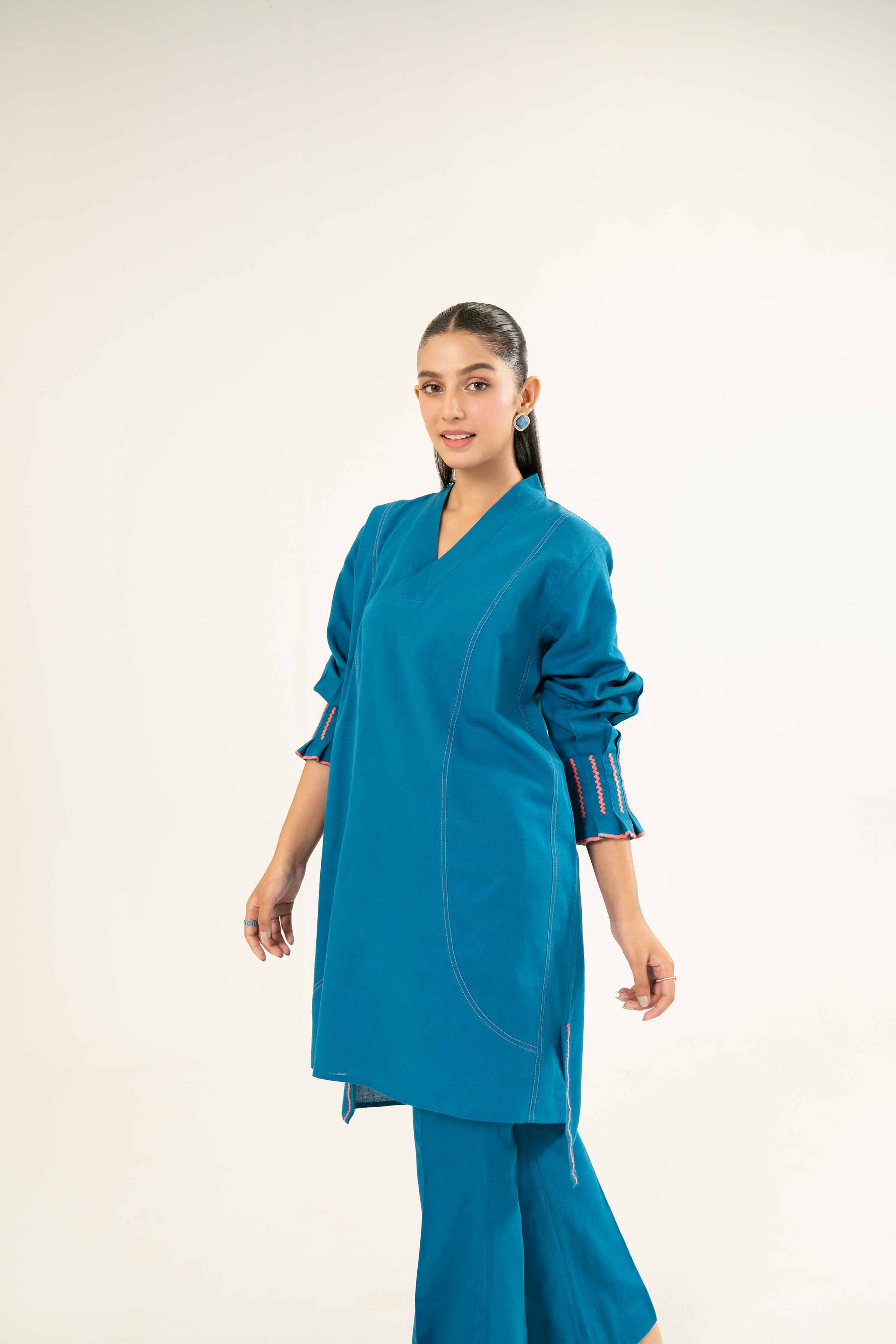 NishatUK - Brown Embroidered  Khaddar 2-piece ready to wear Dress