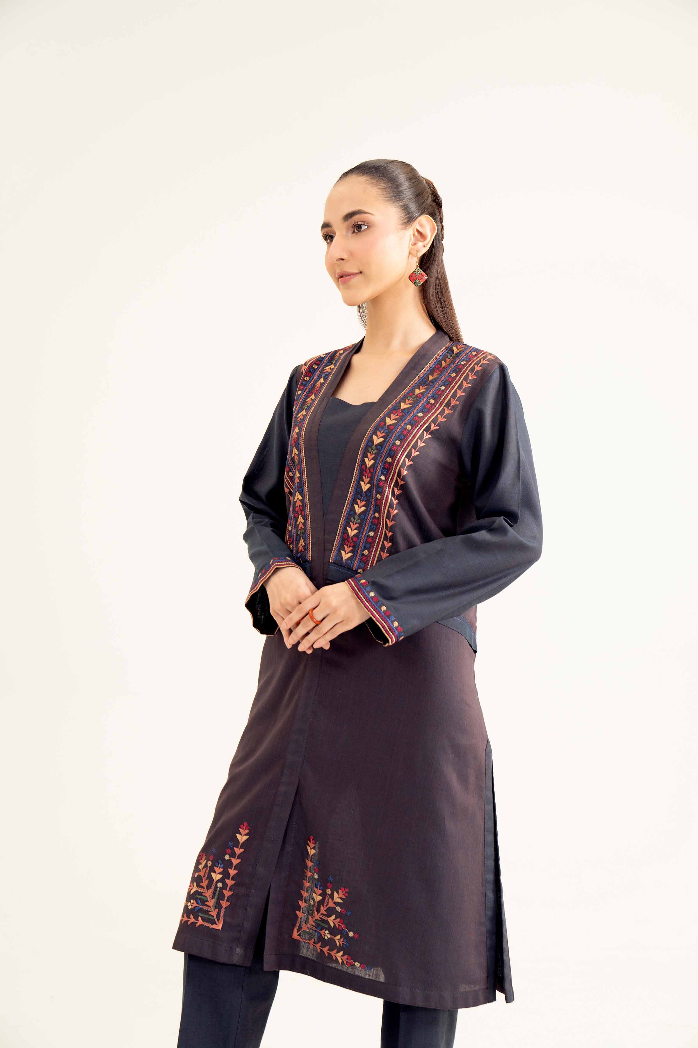 NishatUK - Blue Embroidered   Yarn Dyed 2-piece ready to wear Dress