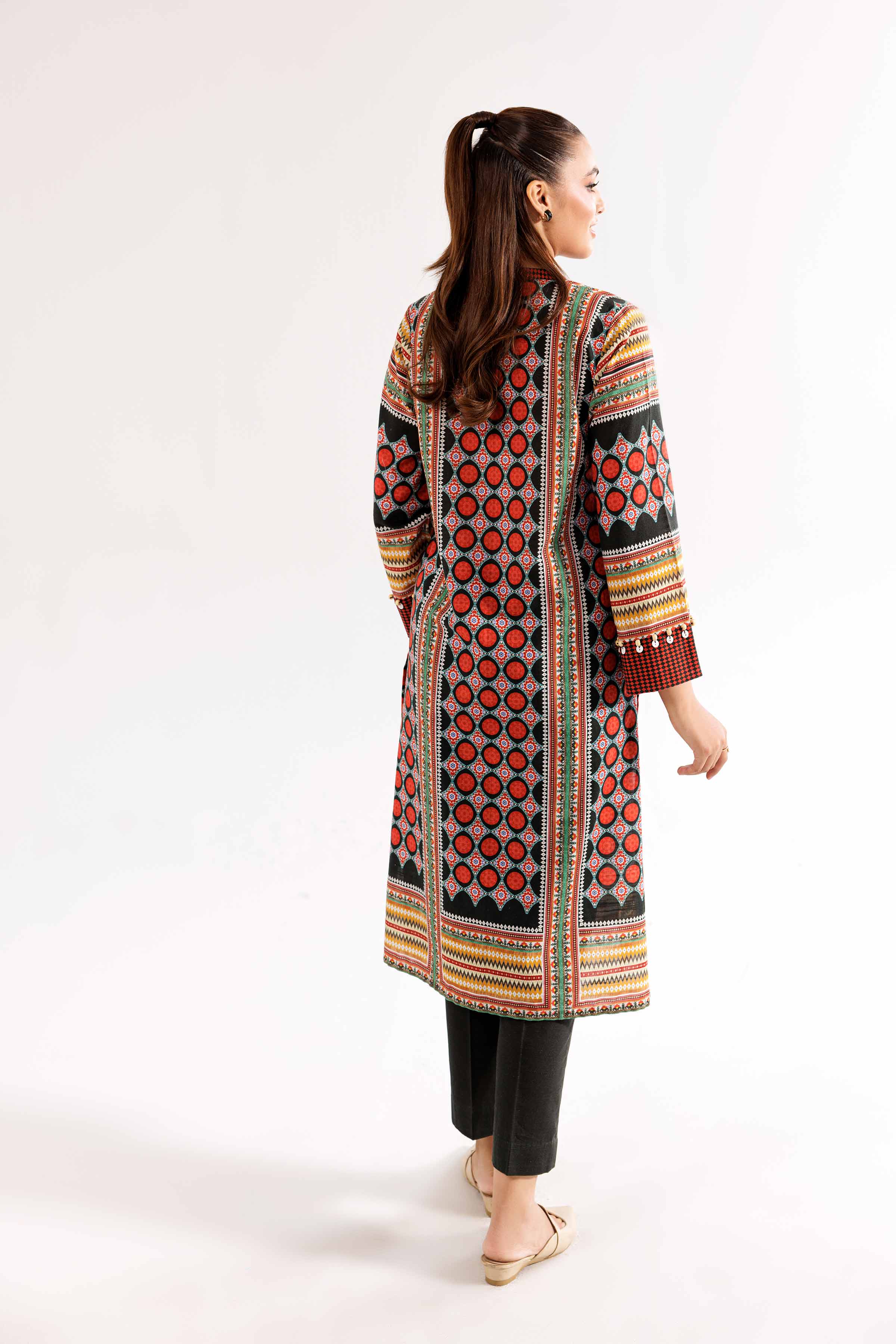 NishatUK - Brown Printed Khaddar 2-piece ready to wear Dress
