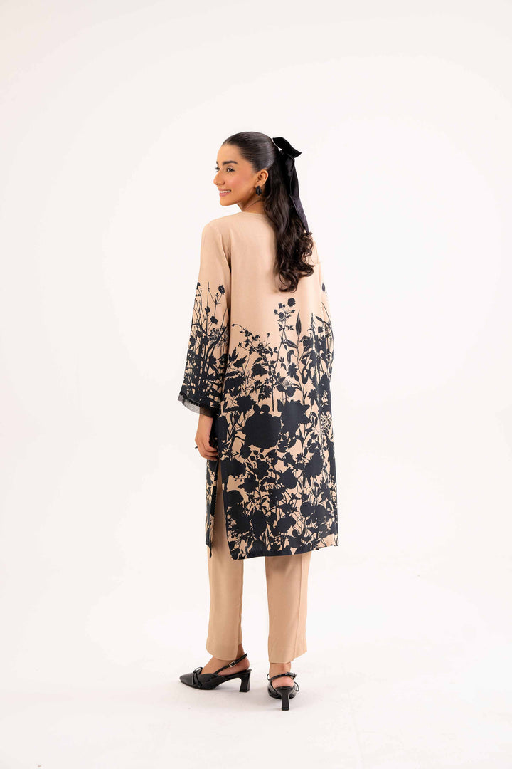 NishatUK - Brown Printed Linen 2-piece ready to wear Dress