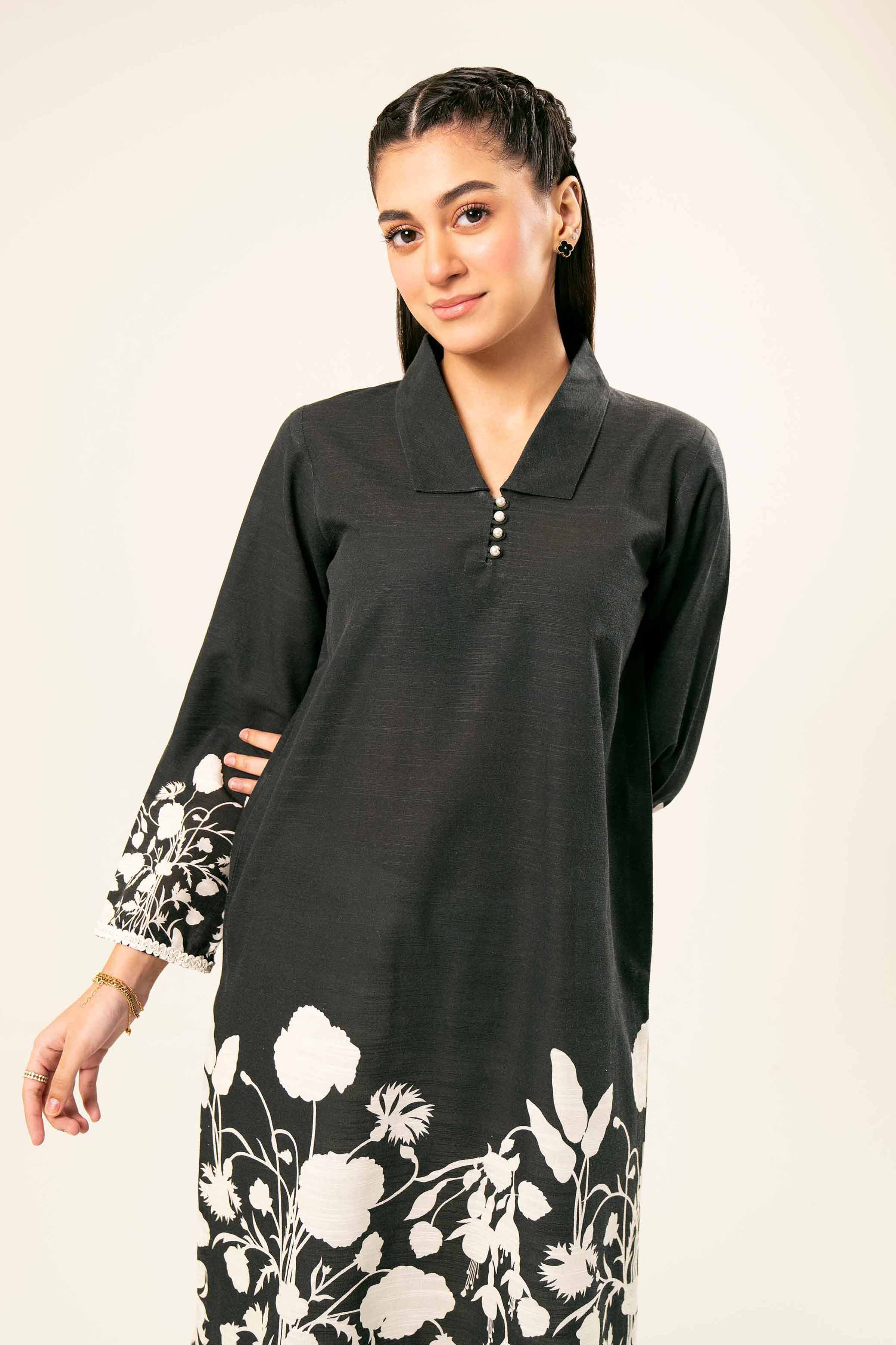 NishatUK - Brown Printed Khaddar 2-piece ready to wear Dress
