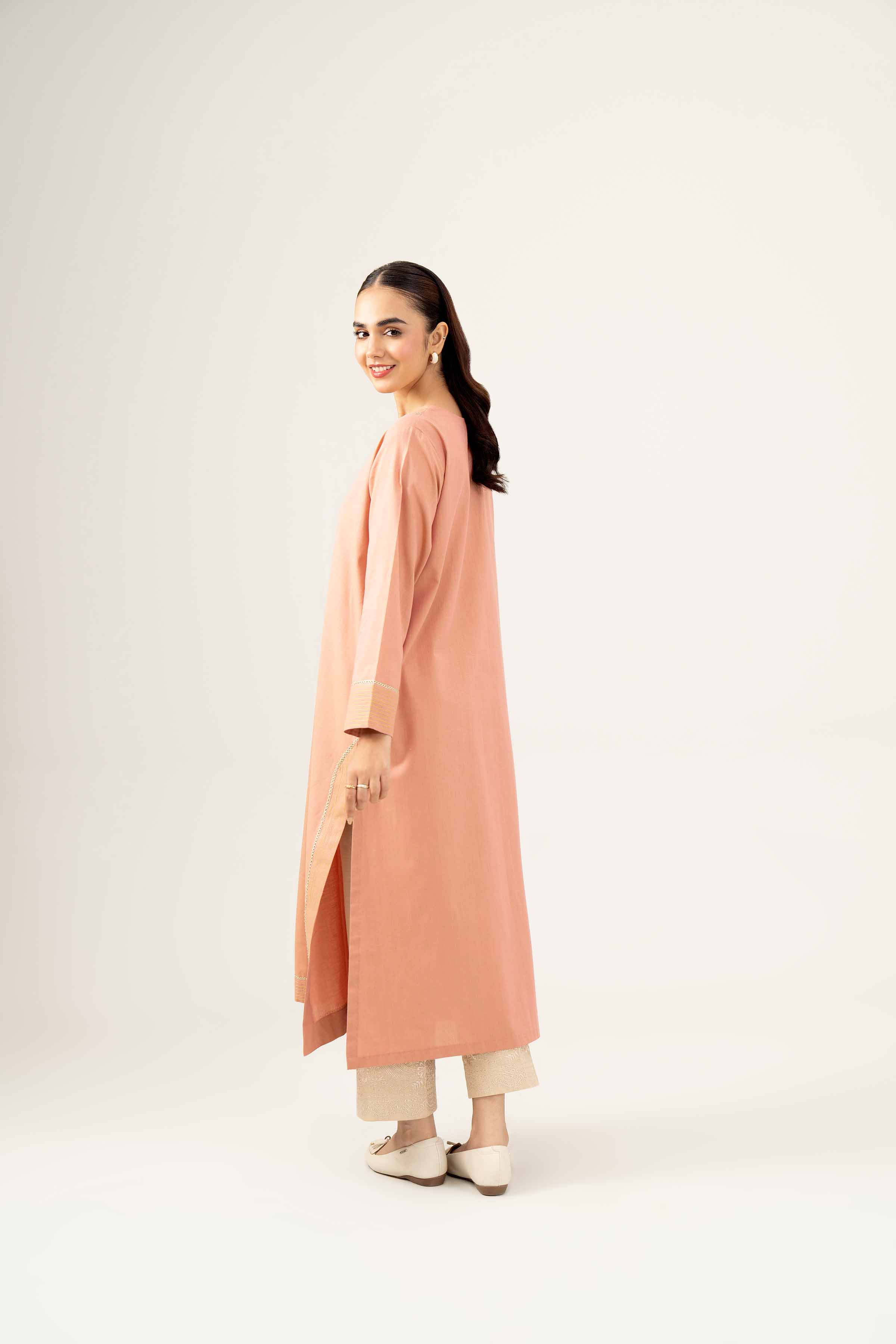 NishatUK - Tea Pink Solids  Yarn Dyed 1-piece ready to wear Shirt