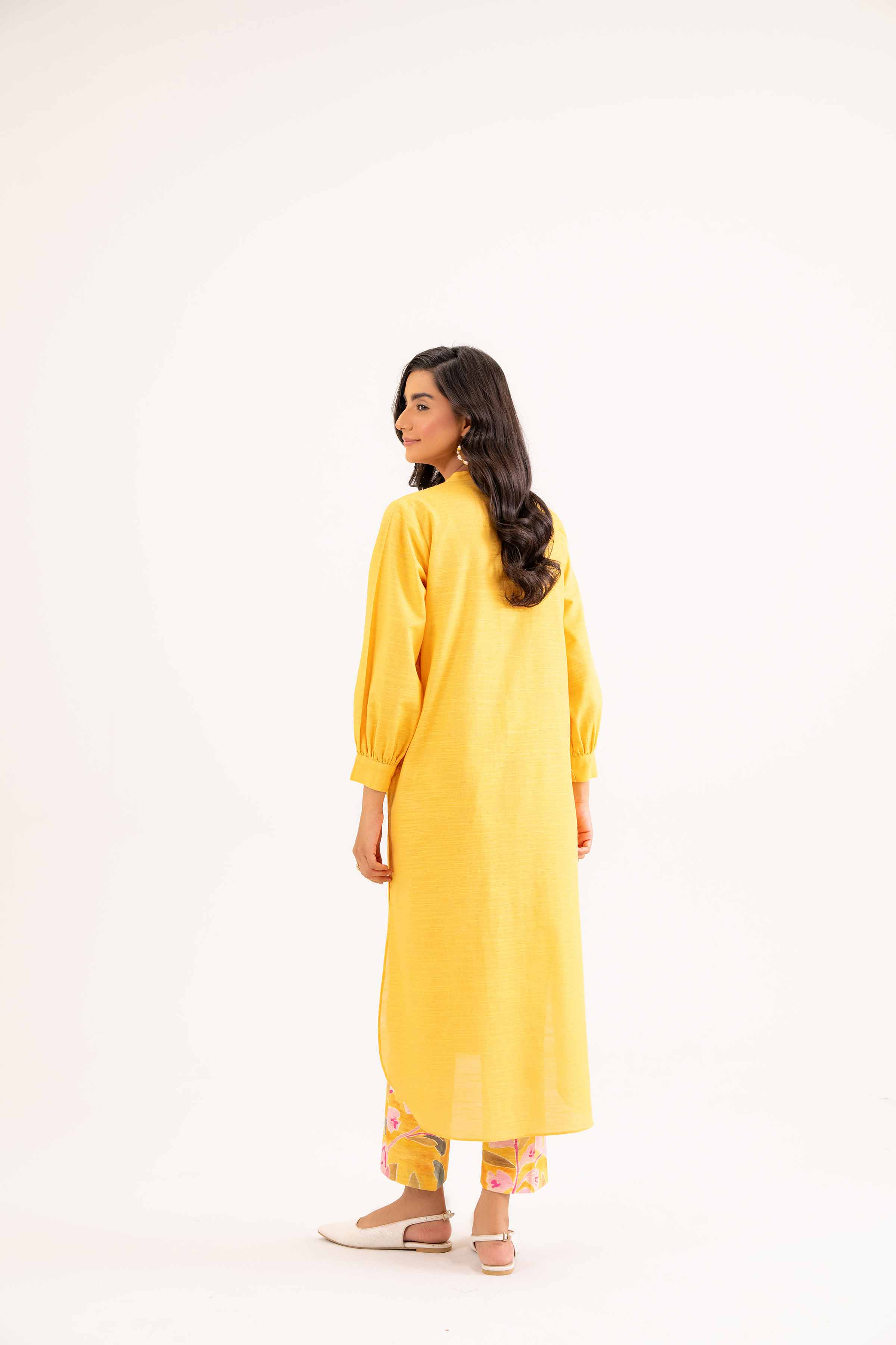 NishatUK - Yellow Embroidered  Khaddar 2-piece ready to wear Dress