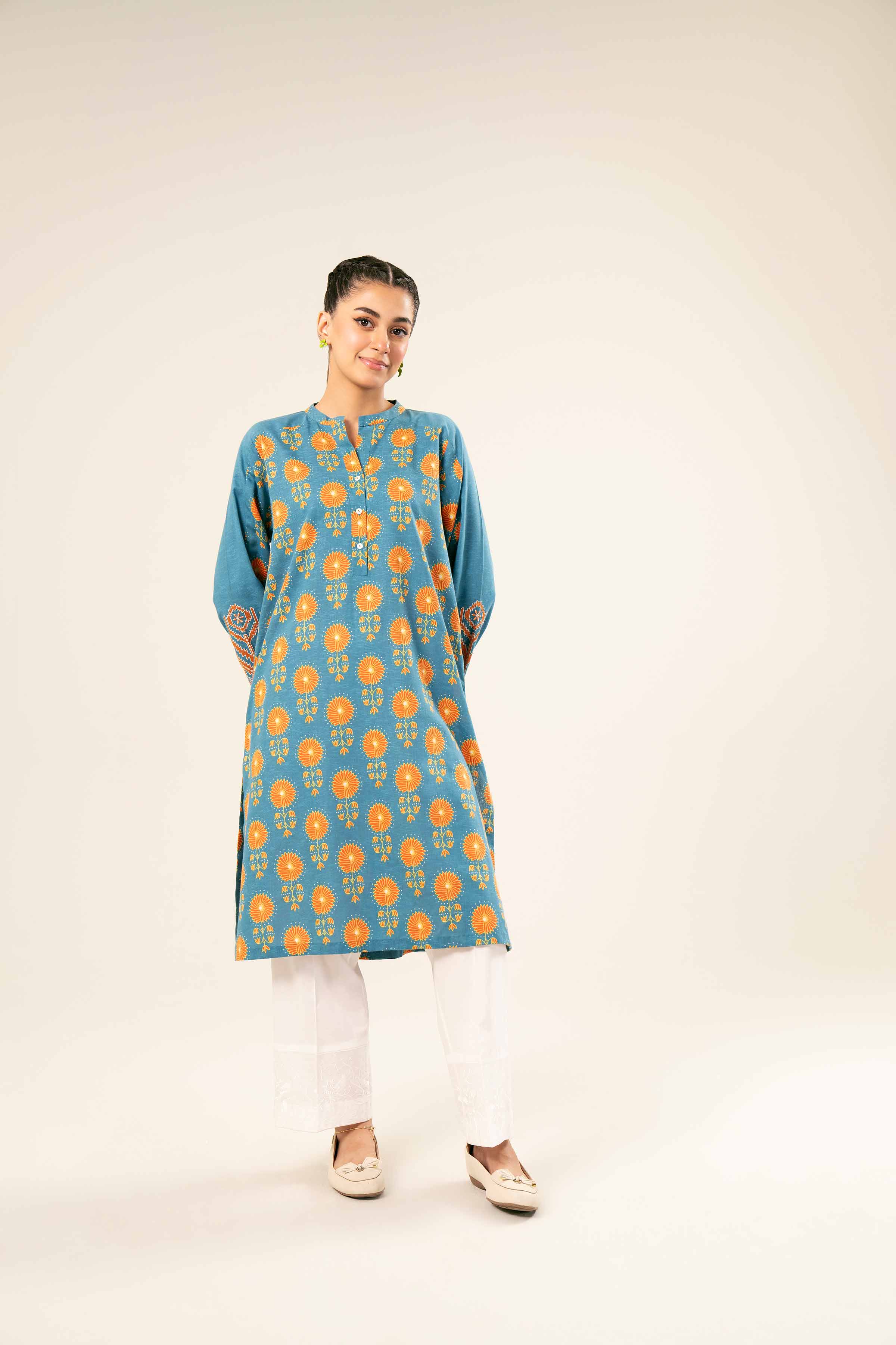 NishatUK - Brown Embroidered   Karandi 1-piece ready to wear Shirt