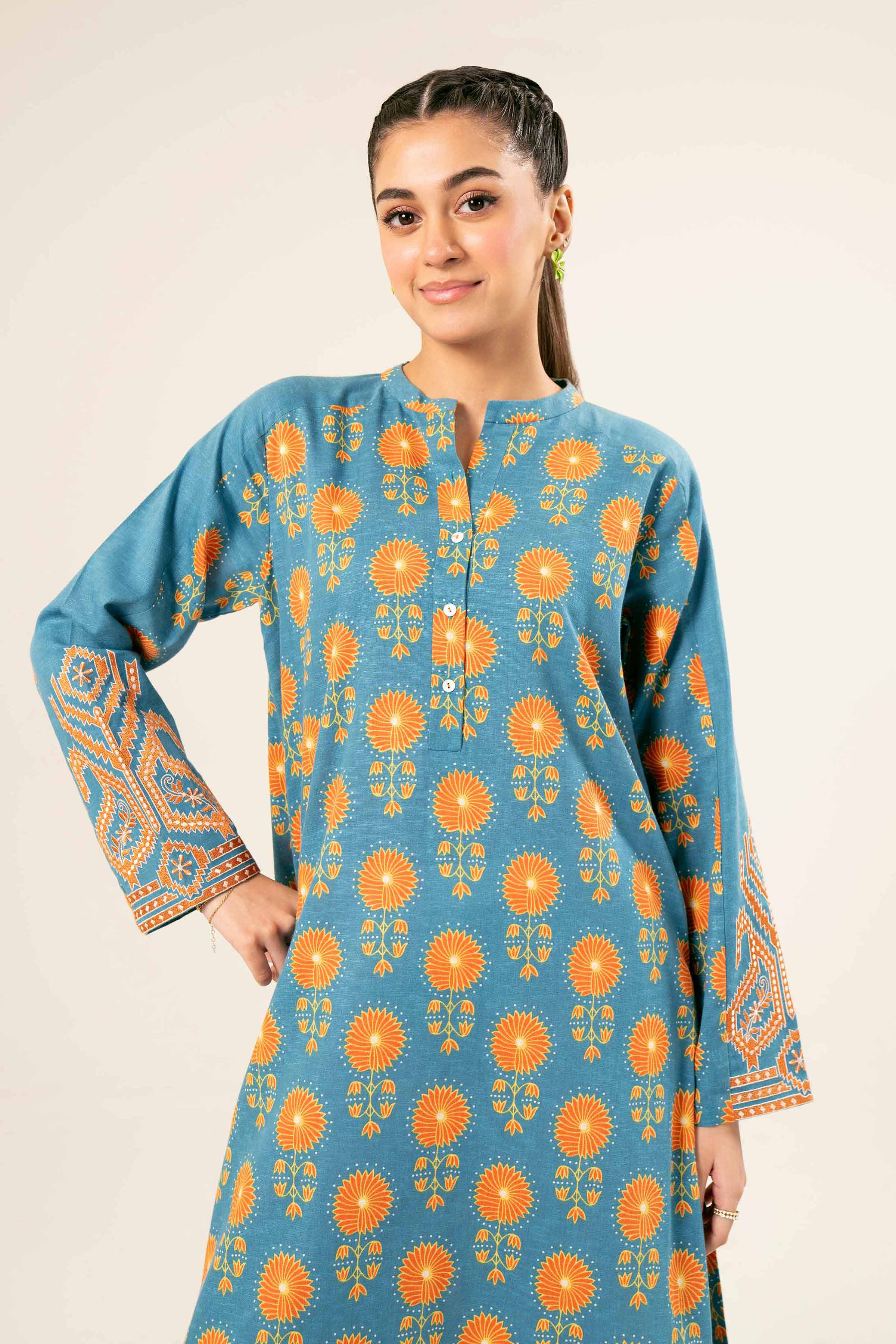 NishatUK - Brown Embroidered   Karandi 1-piece ready to wear Shirt