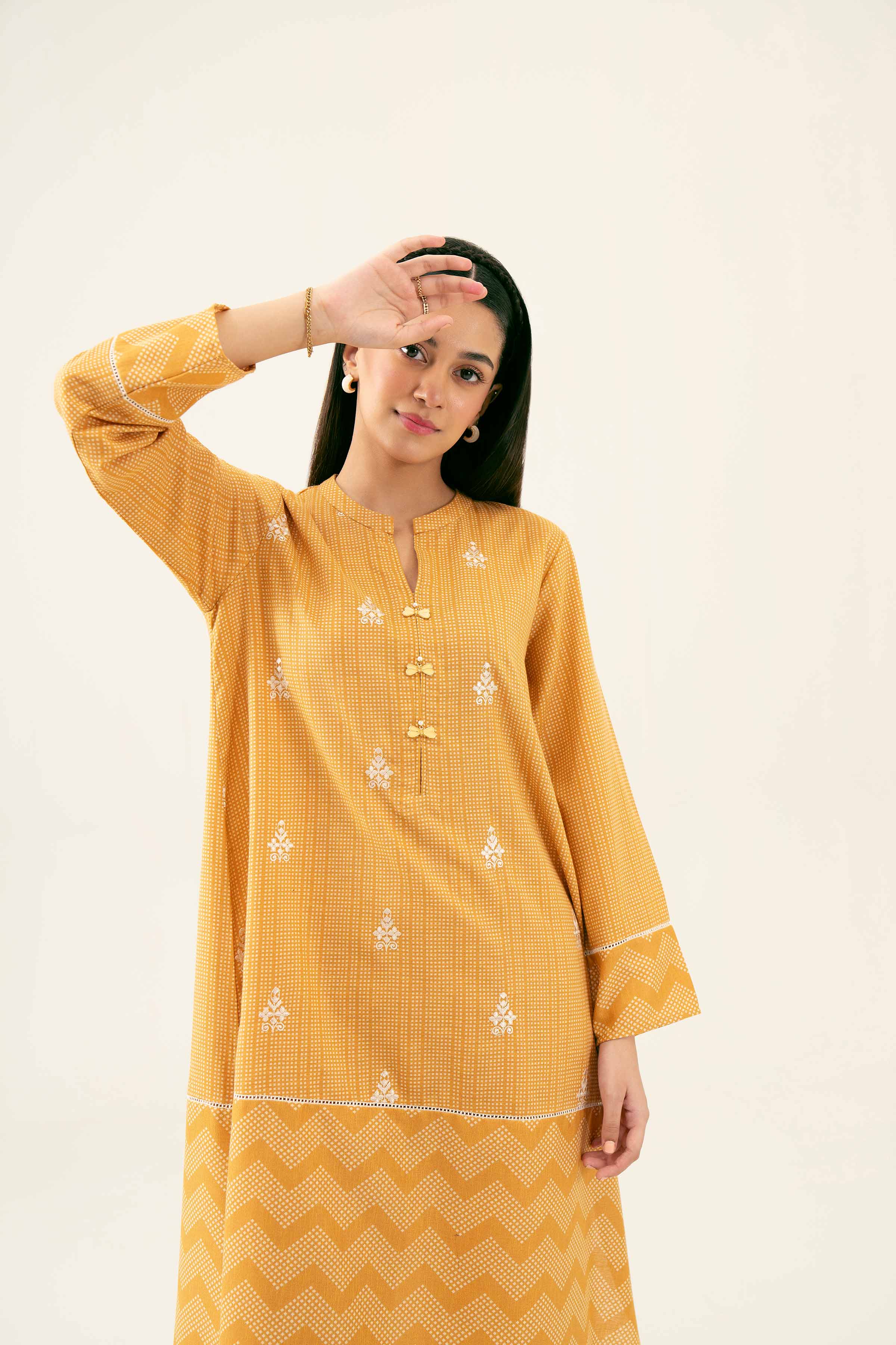 NishatUK - Brown Embroidered   Karandi 2-piece ready to wear Dress