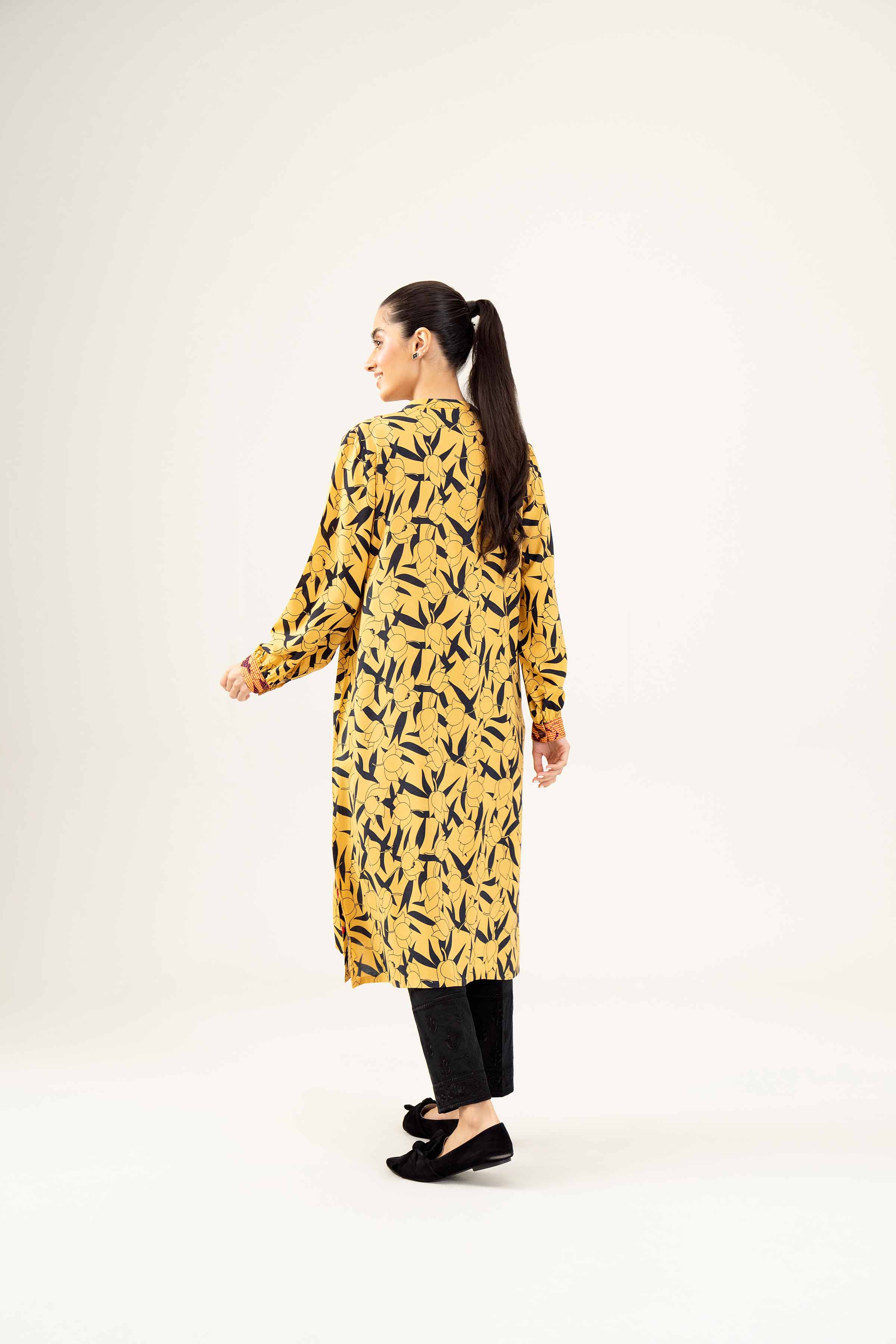 NishatUK - Yellow Embroidered  Linen 1-piece ready to wear Shirt