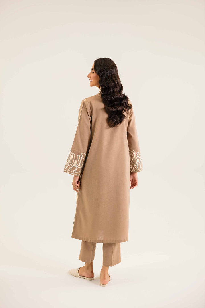 2 Piece Embroidered Camel Karandi Winter Suit