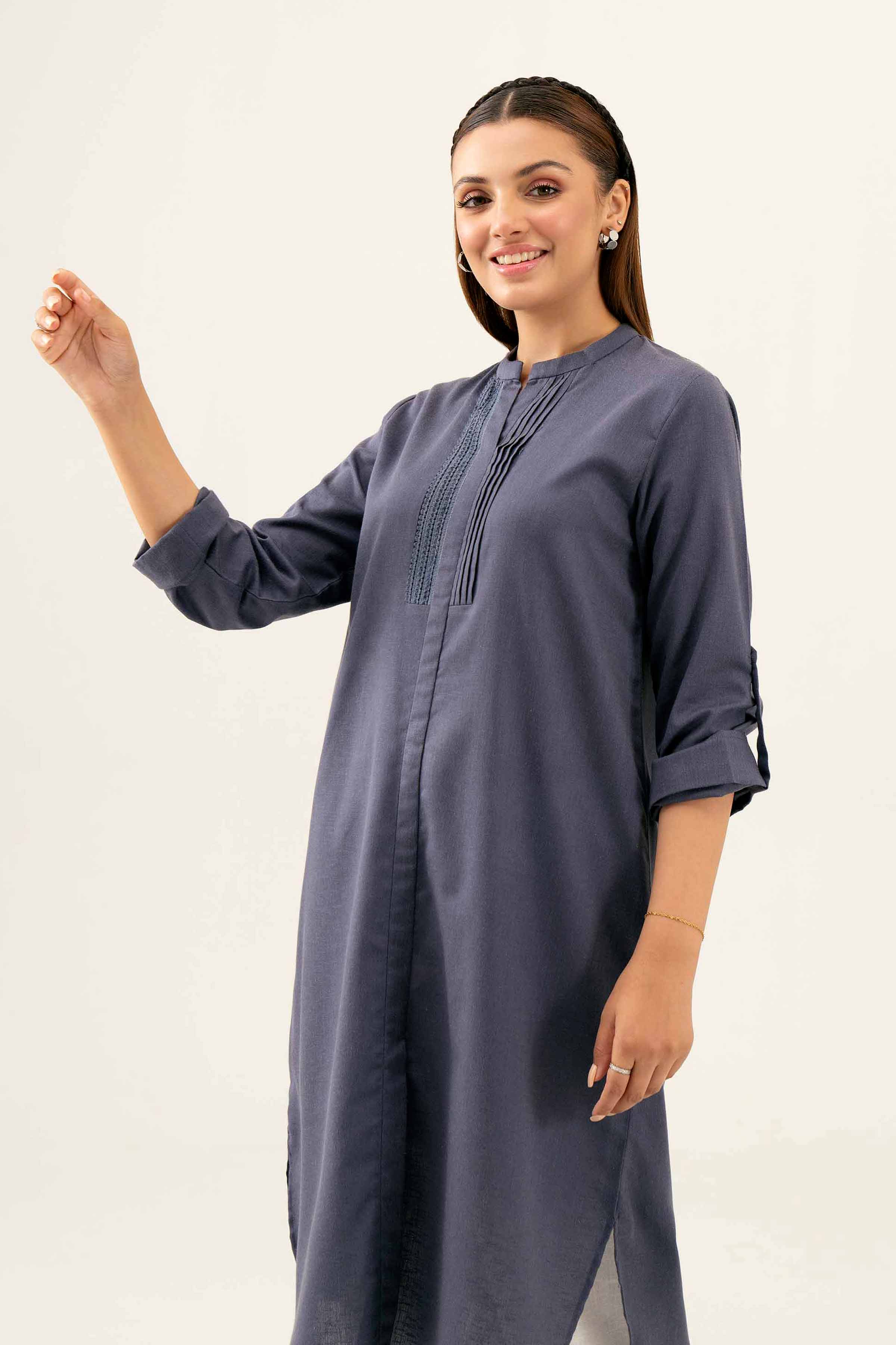NishatUK - Blue Solids  Karandi 1-piece ready to wear Shirt