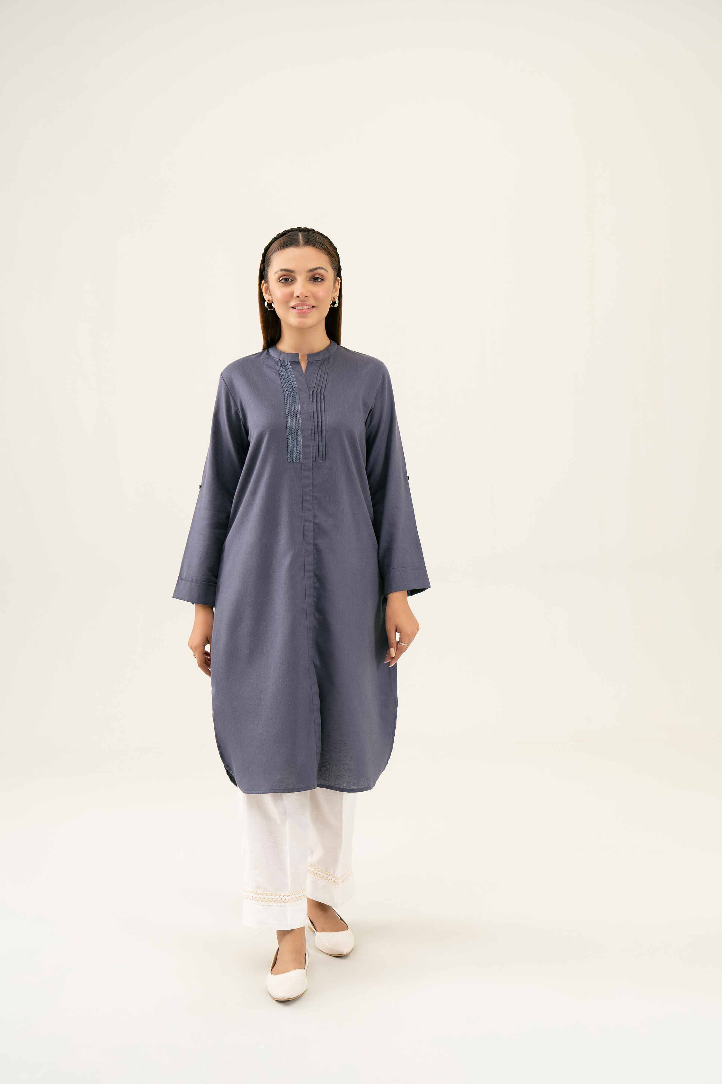 NishatUK - Blue Solids  Karandi 1-piece ready to wear Shirt
