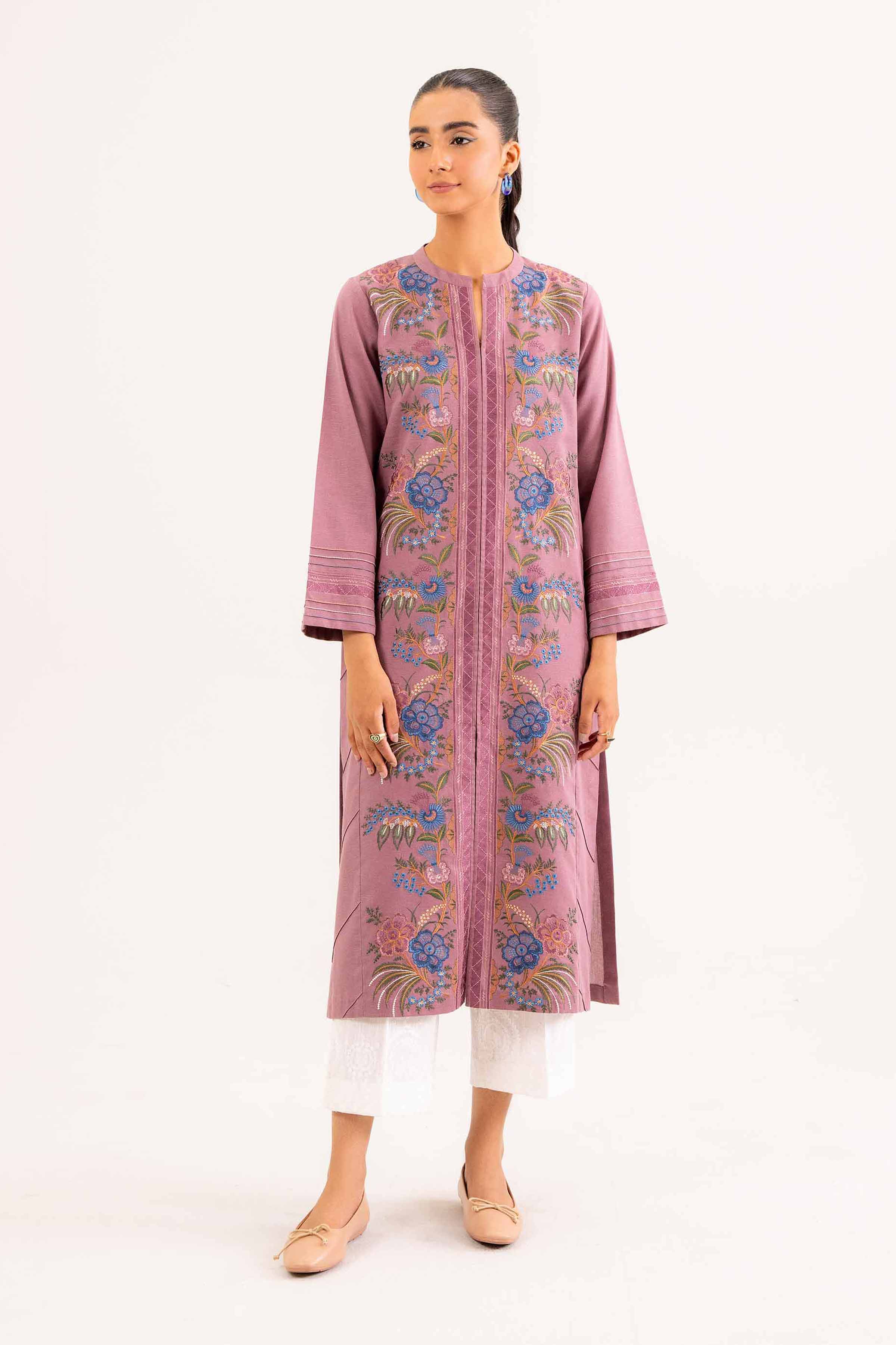 NishatUK - Brown Embroidered   Karandi 1-piece ready to wear Shirt