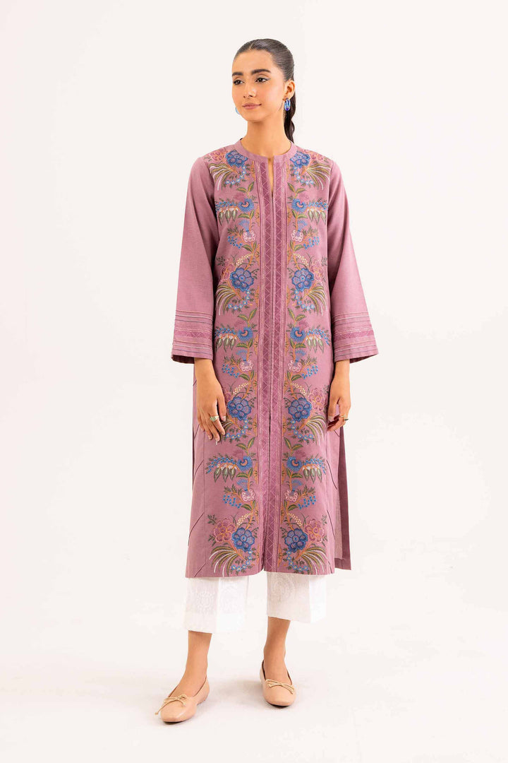 Embroidered Mauve Karandi Shirt