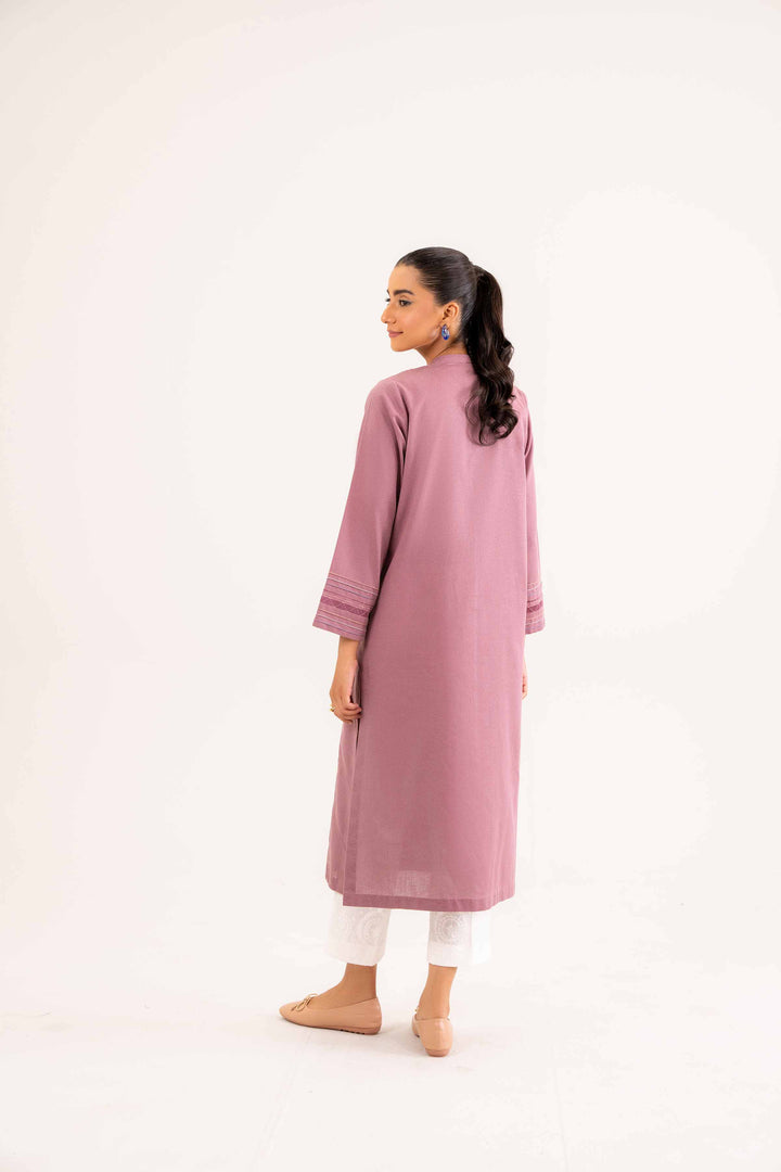 Embroidered Mauve Karandi Shirt