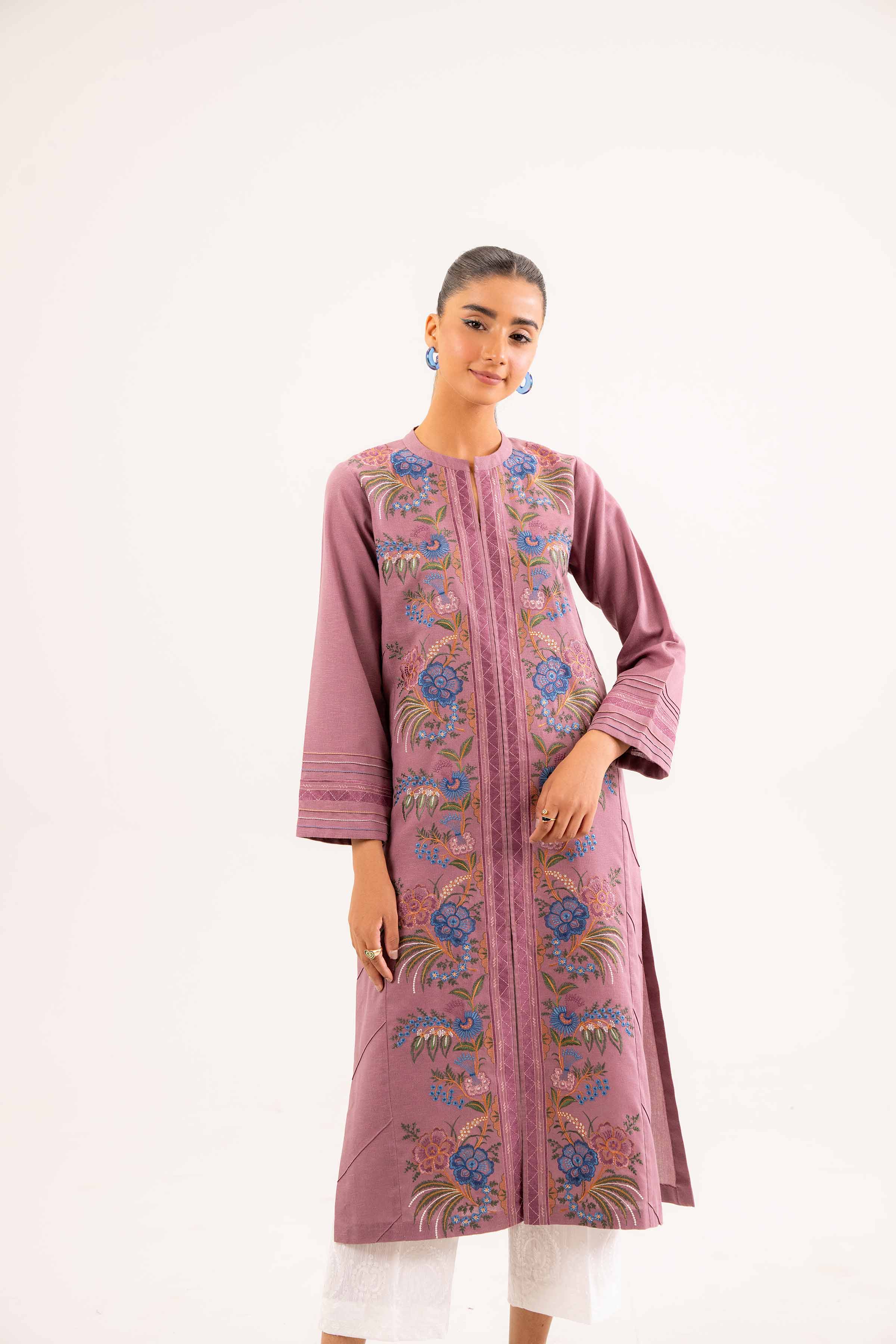 NishatUK - Brown Embroidered   Karandi 1-piece ready to wear Shirt