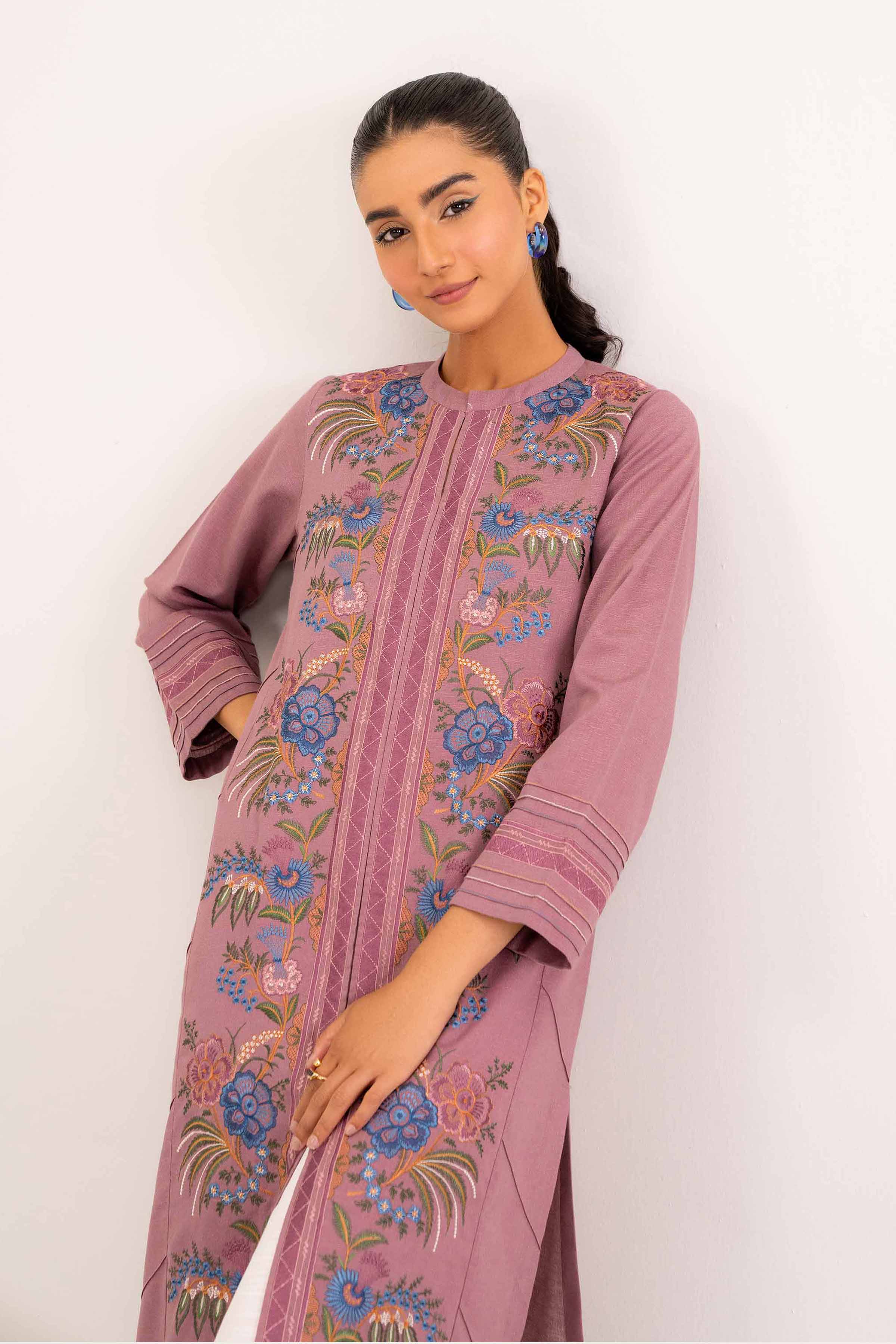 NishatUK - Brown Embroidered   Karandi 1-piece ready to wear Shirt