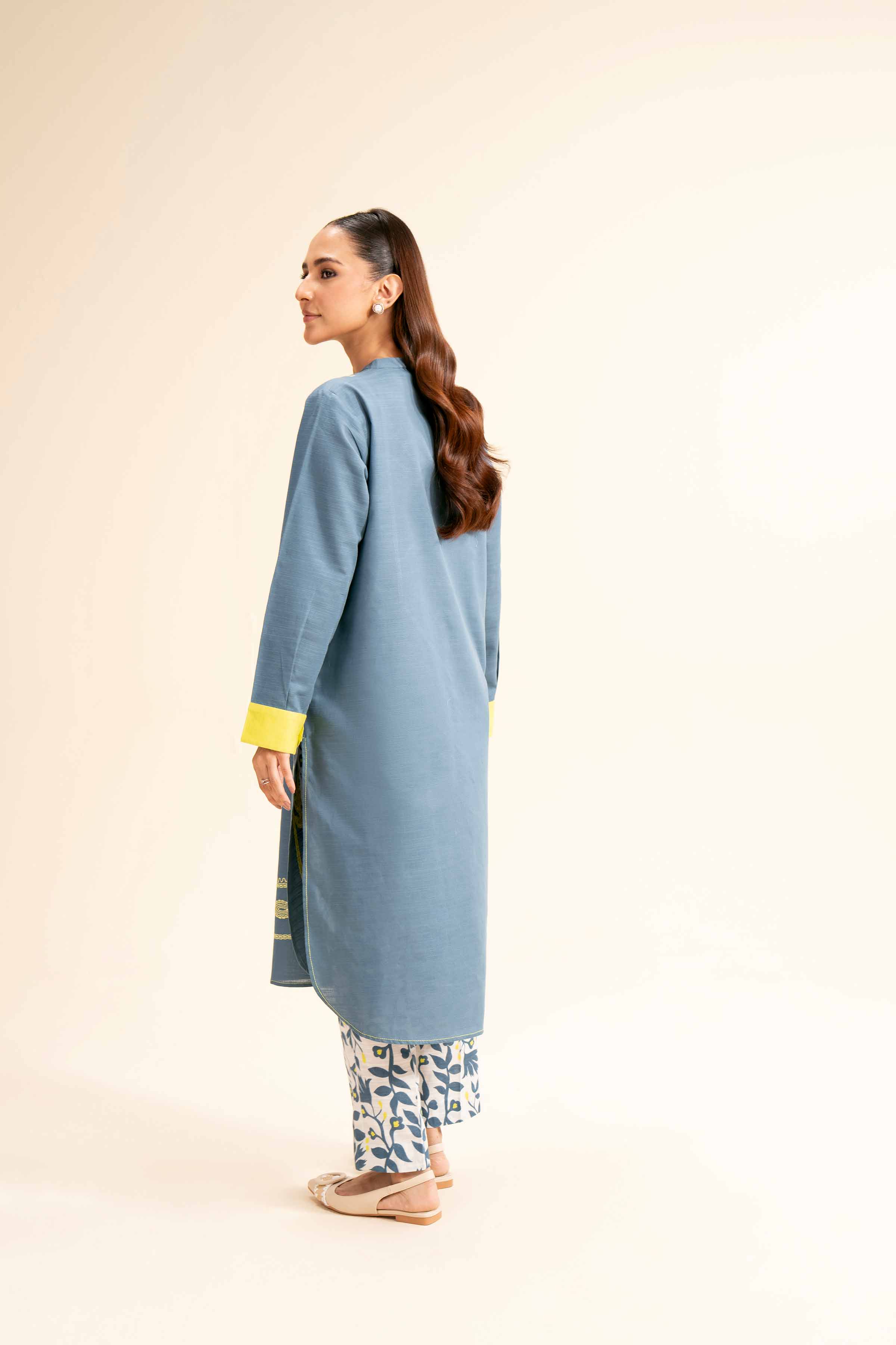 NishatUK - Brown Embroidered  Khaddar 2-piece ready to wear Dress