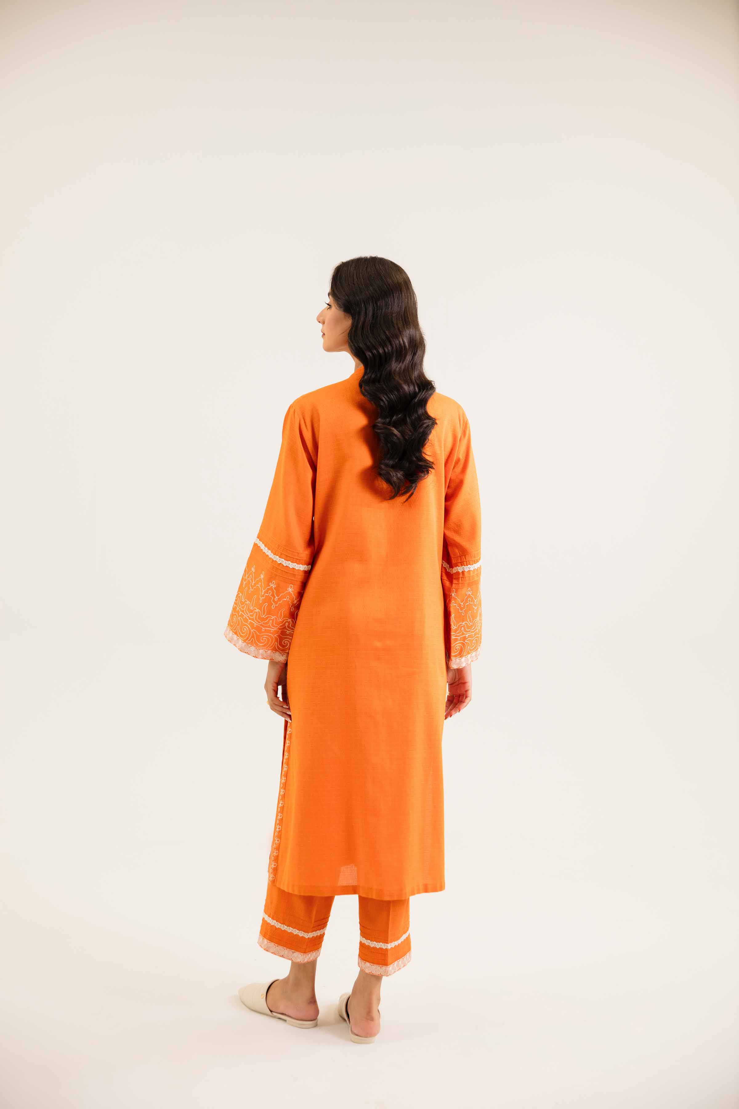 NishatUK - Brown Embroidered  Dobby 2-piece ready to wear Dress