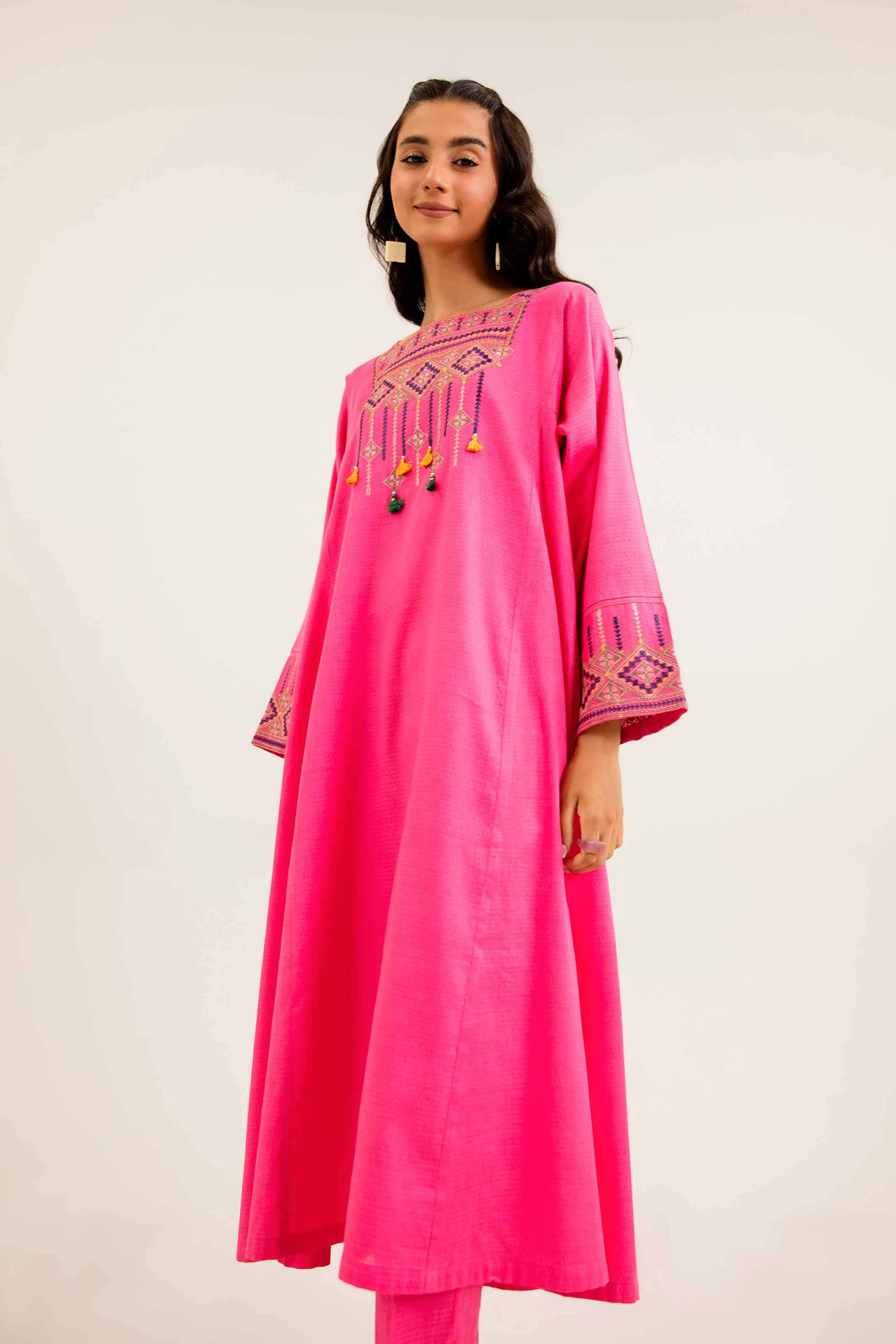 NishatUK - Pink Embroidered  Dobby 2-piece ready to wear Dress