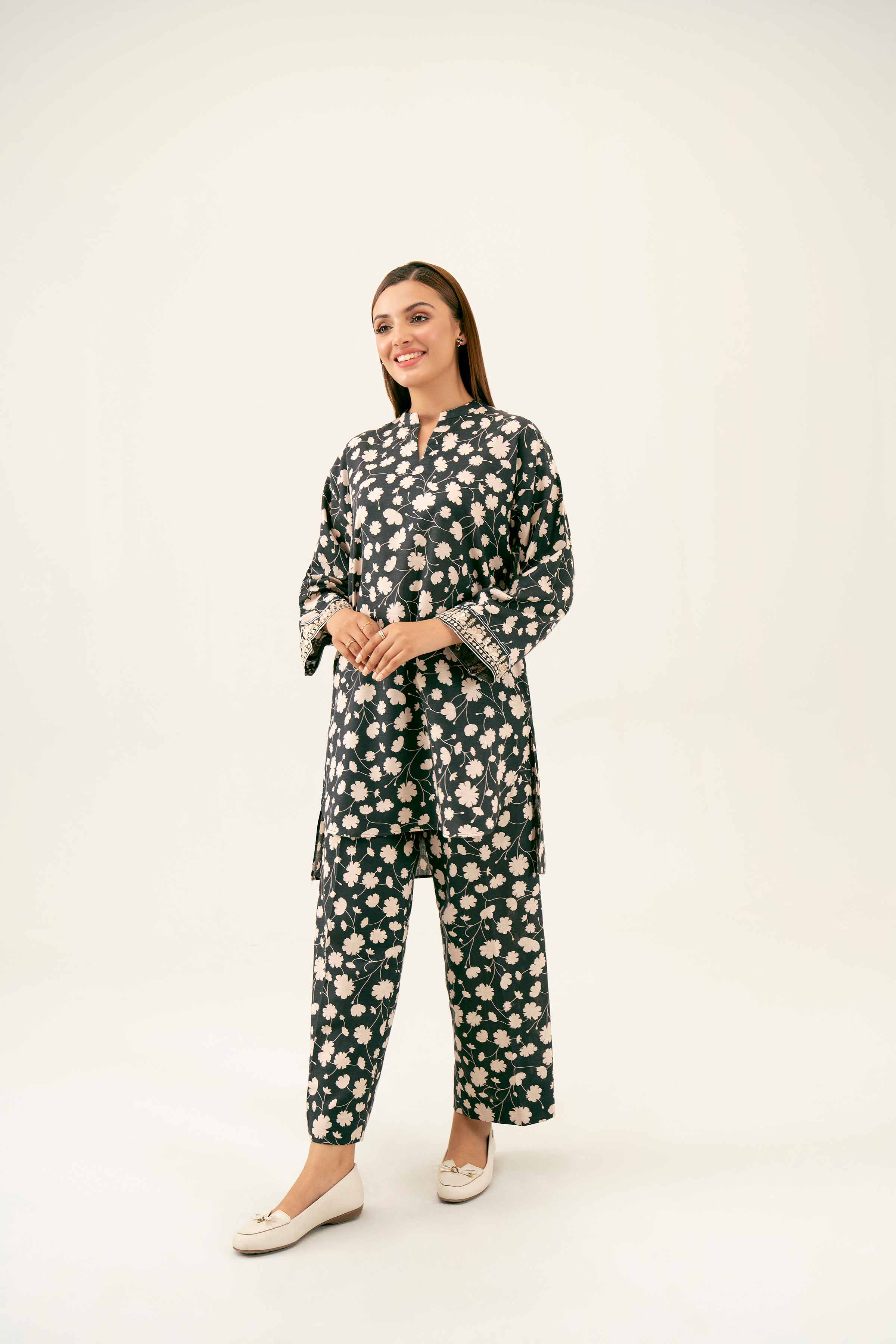 NishatUK - Black Embroidered   Karandi 2-piece ready to wear Dress