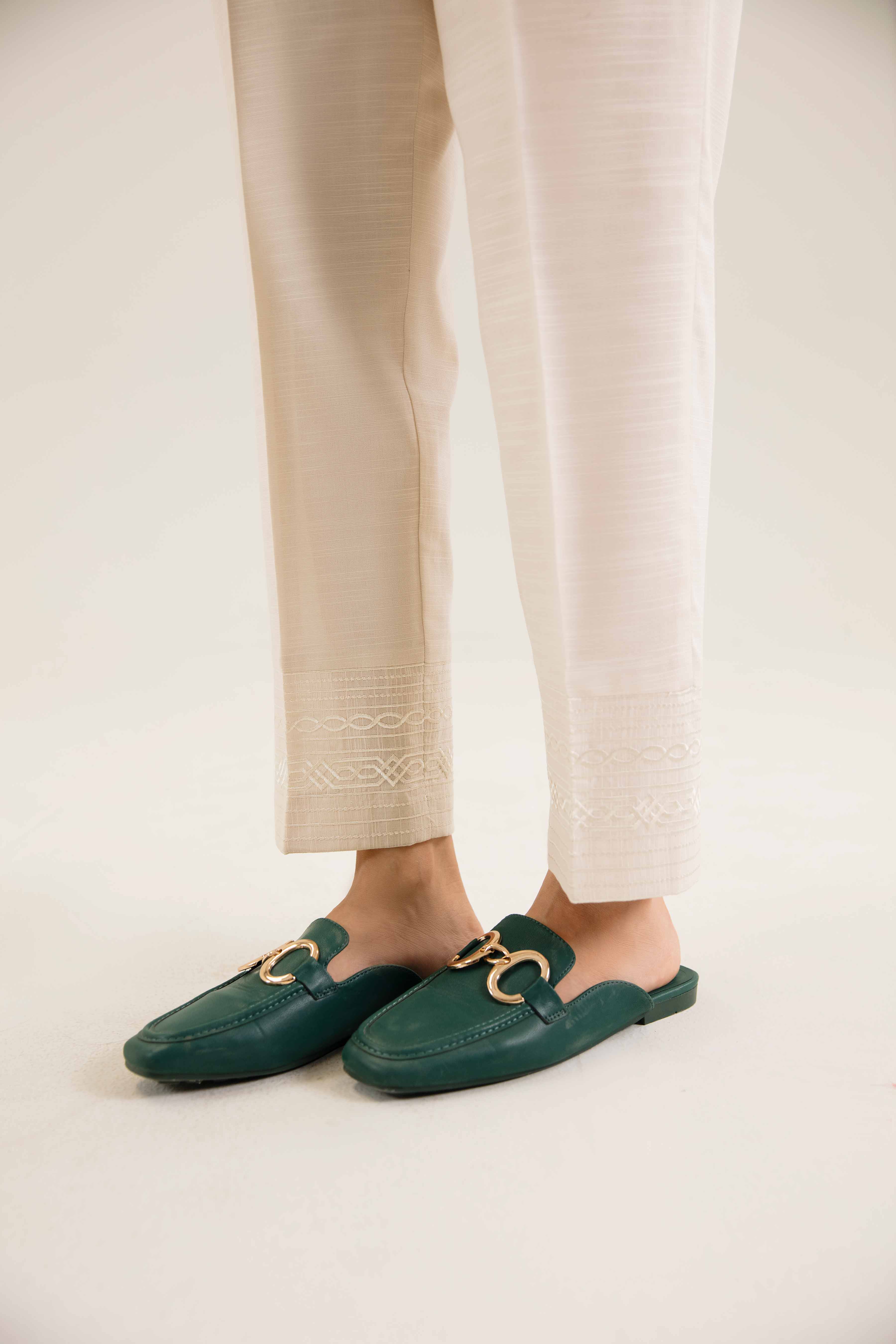 NishatUK - Brown Embroidered  Khaddar 1-piece ready to wear Trouser