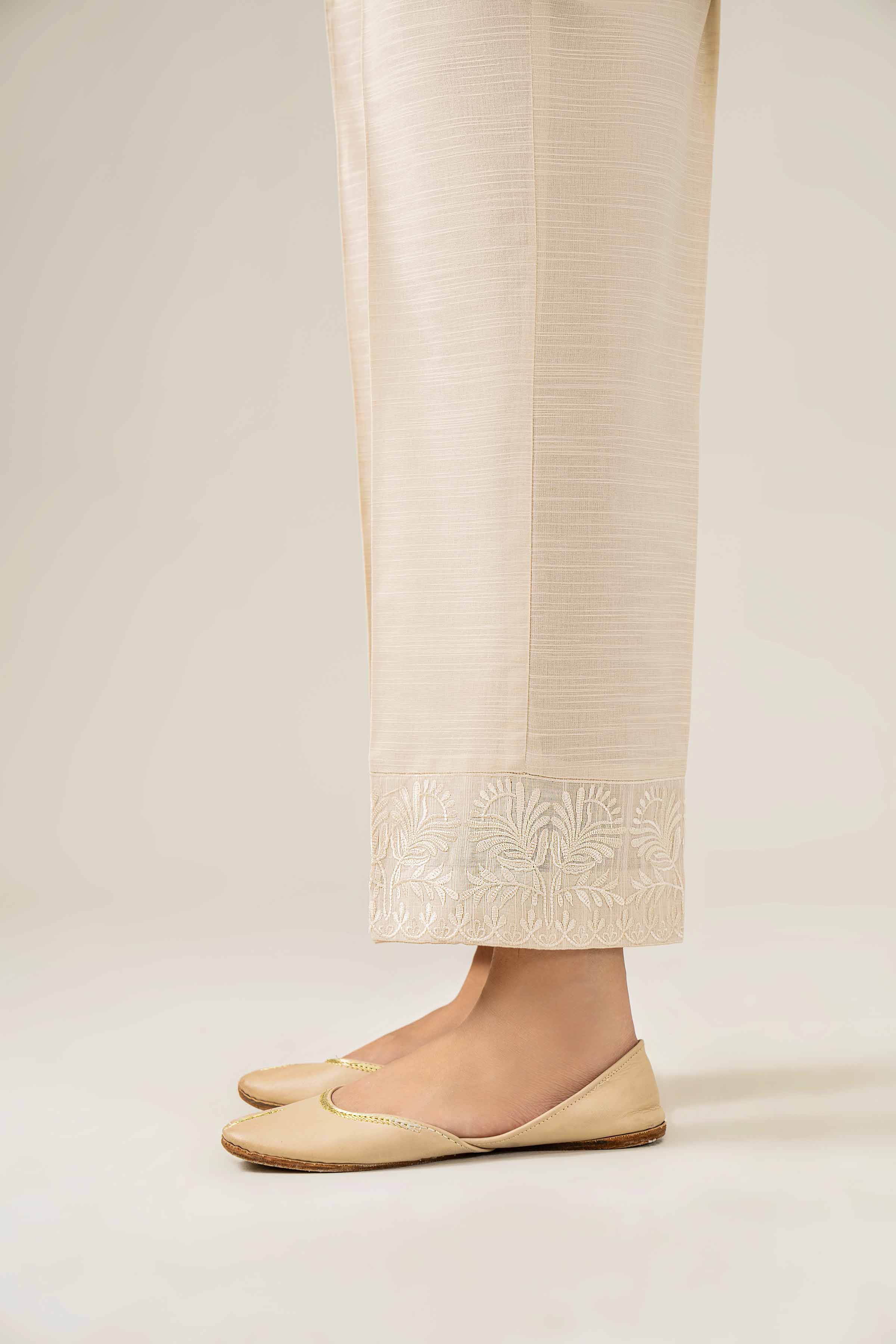 NishatUK - Brown Embroidered  Khaddar 1-piece ready to wear Trouser