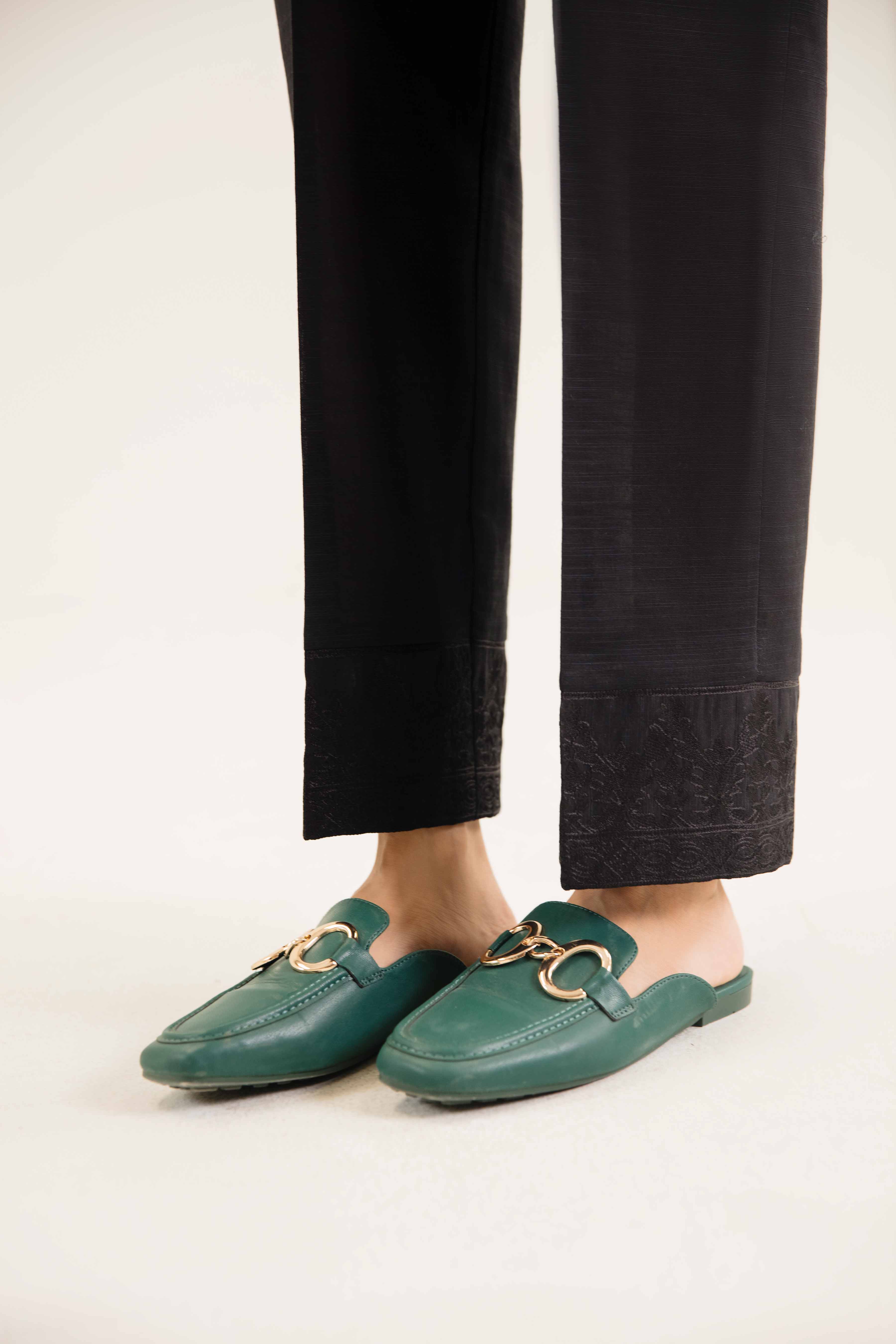 NishatUK - Brown Embroidered  Khaddar 1-piece ready to wear Trouser