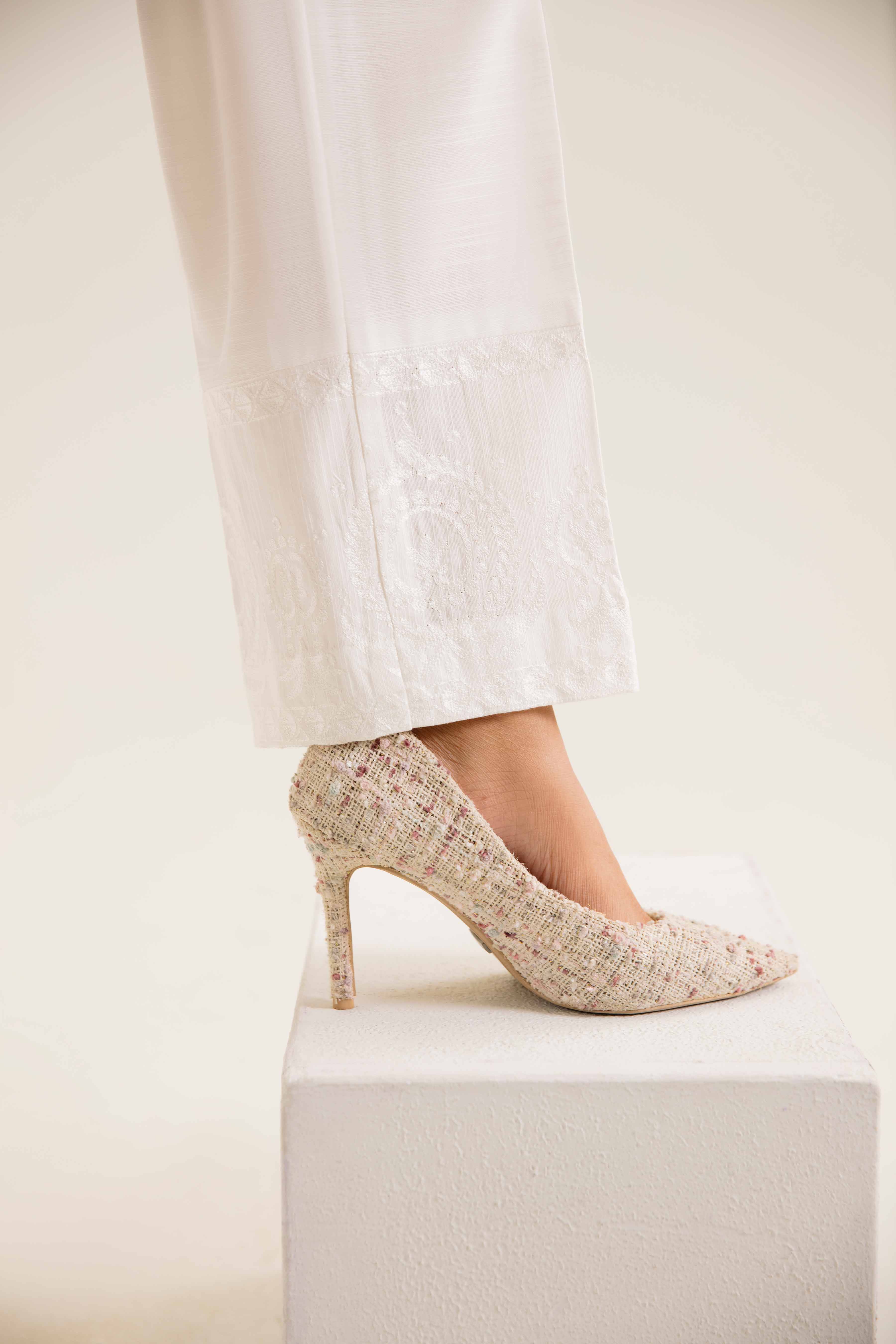 NishatUK - Brown Embroidered  Khaddar 1-piece ready to wear Trouser