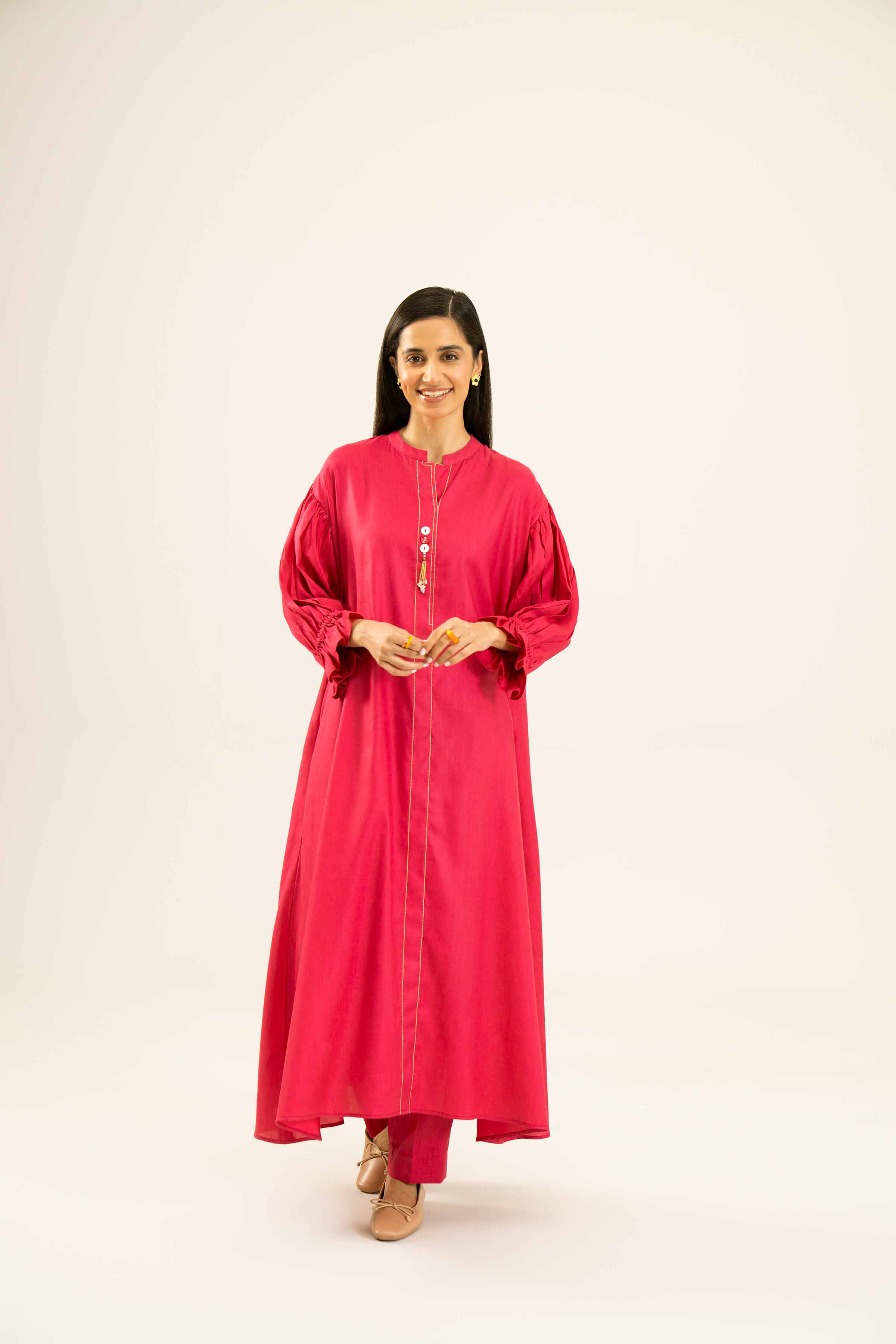 NishatUK - Brown Solids  Satin 2-piece ready to wear Dress