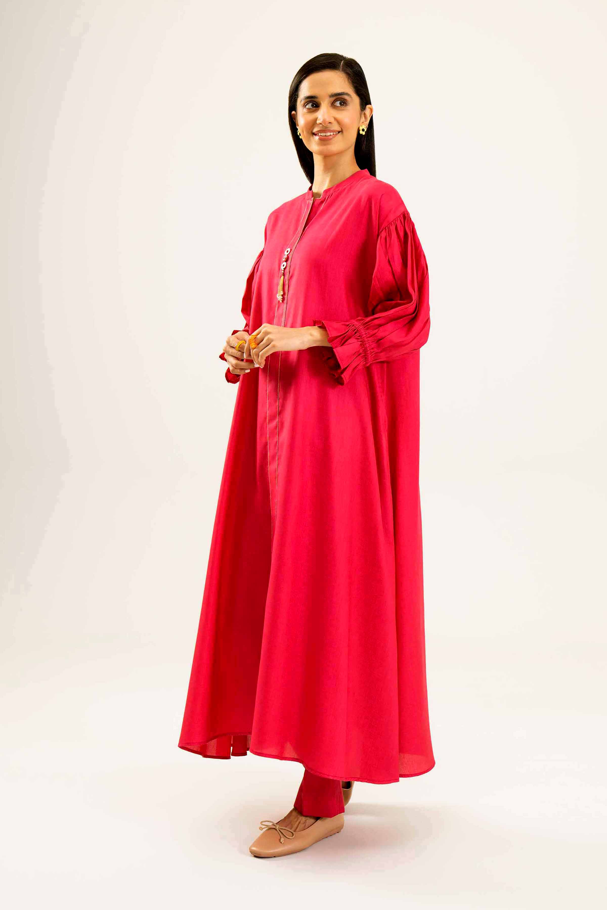 NishatUK - Brown Solids  Satin 2-piece ready to wear Dress