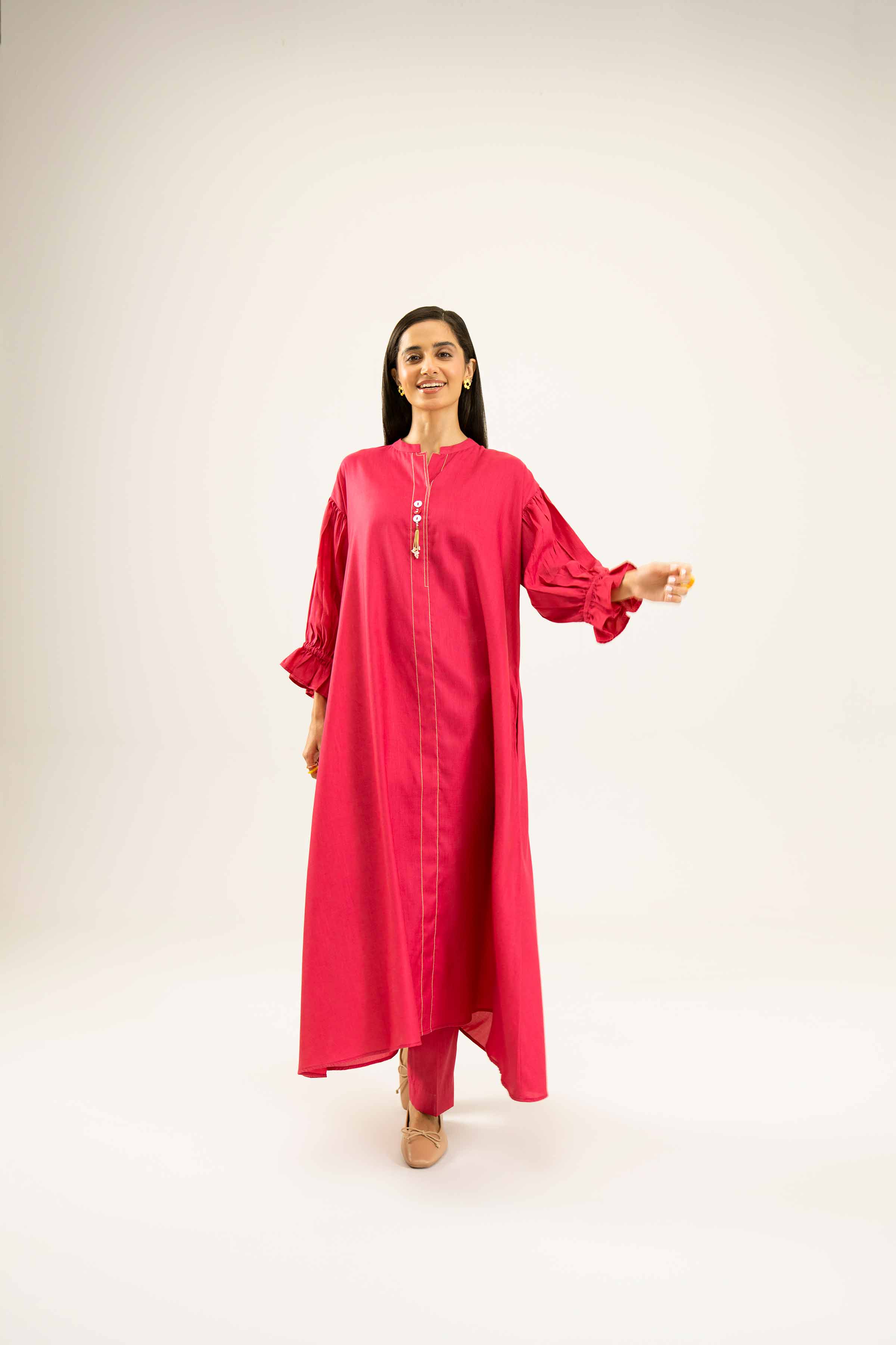 NishatUK - Brown Solids  Satin 2-piece ready to wear Dress