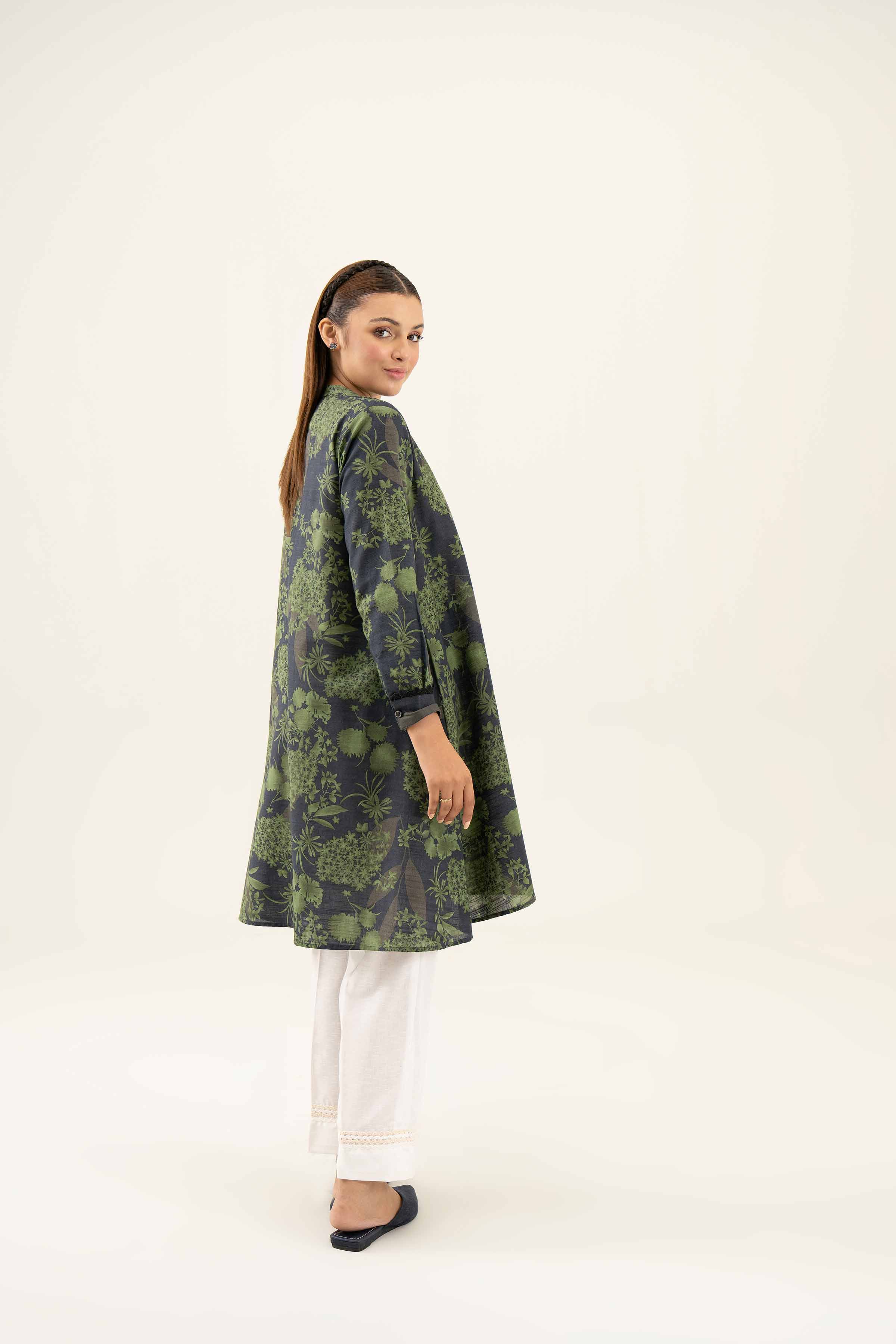 NishatUK - Green Printed Khaddar 1-piece ready to wear Shirt