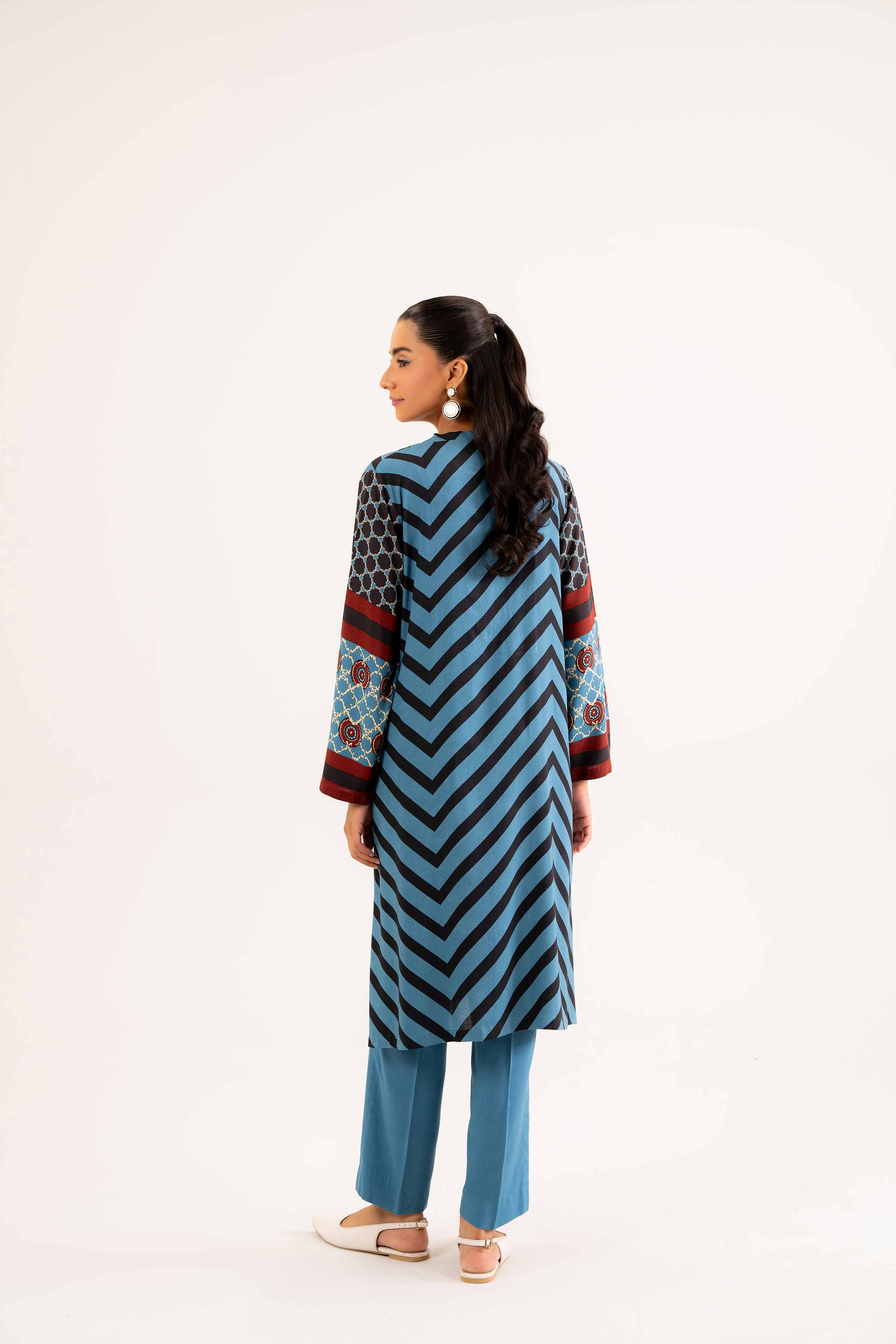 NishatUK - Brown Embroidered  Linen 2-piece ready to wear Dress