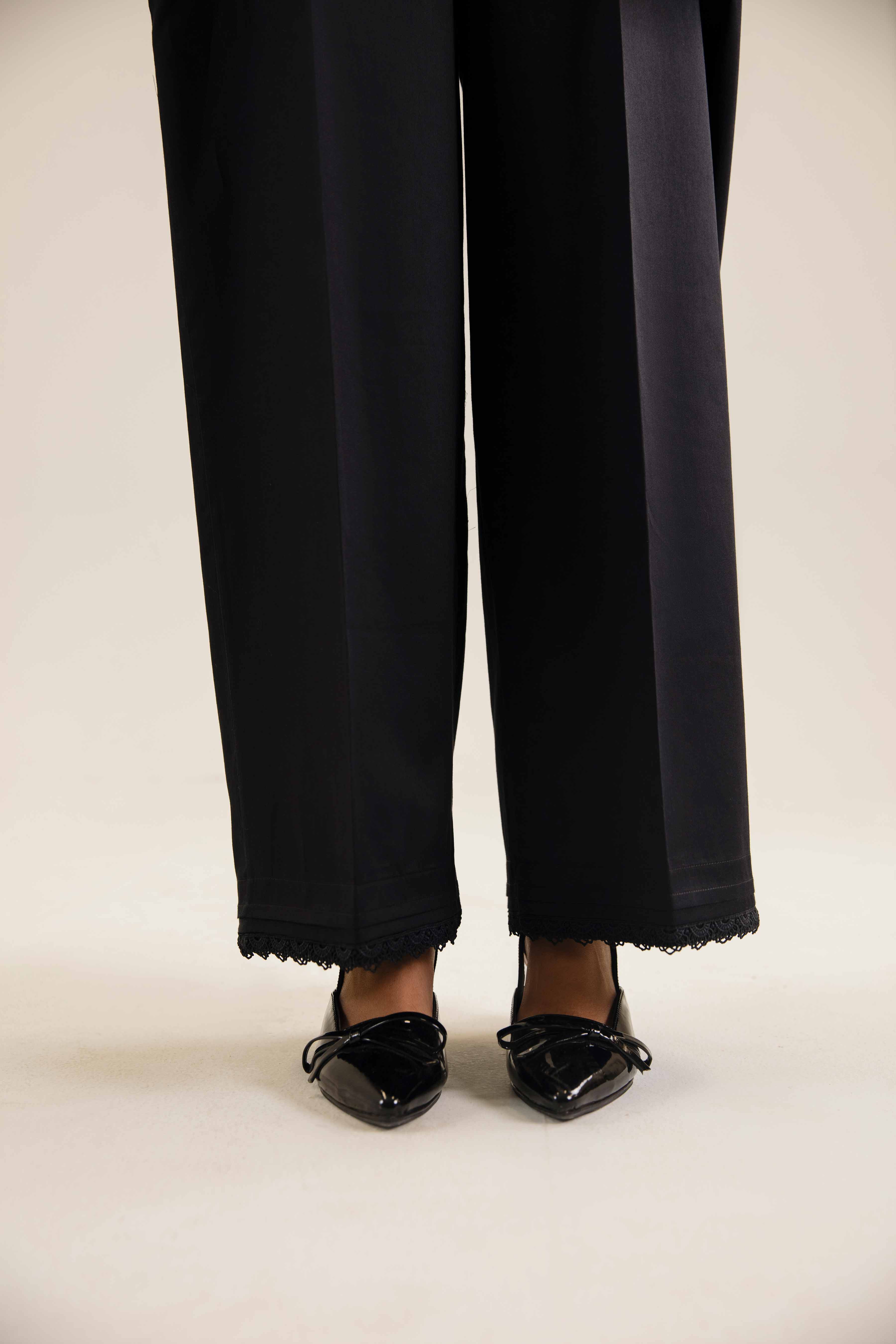 NishatUK - Black Solids  Satin 1-piece ready to wear Trouser