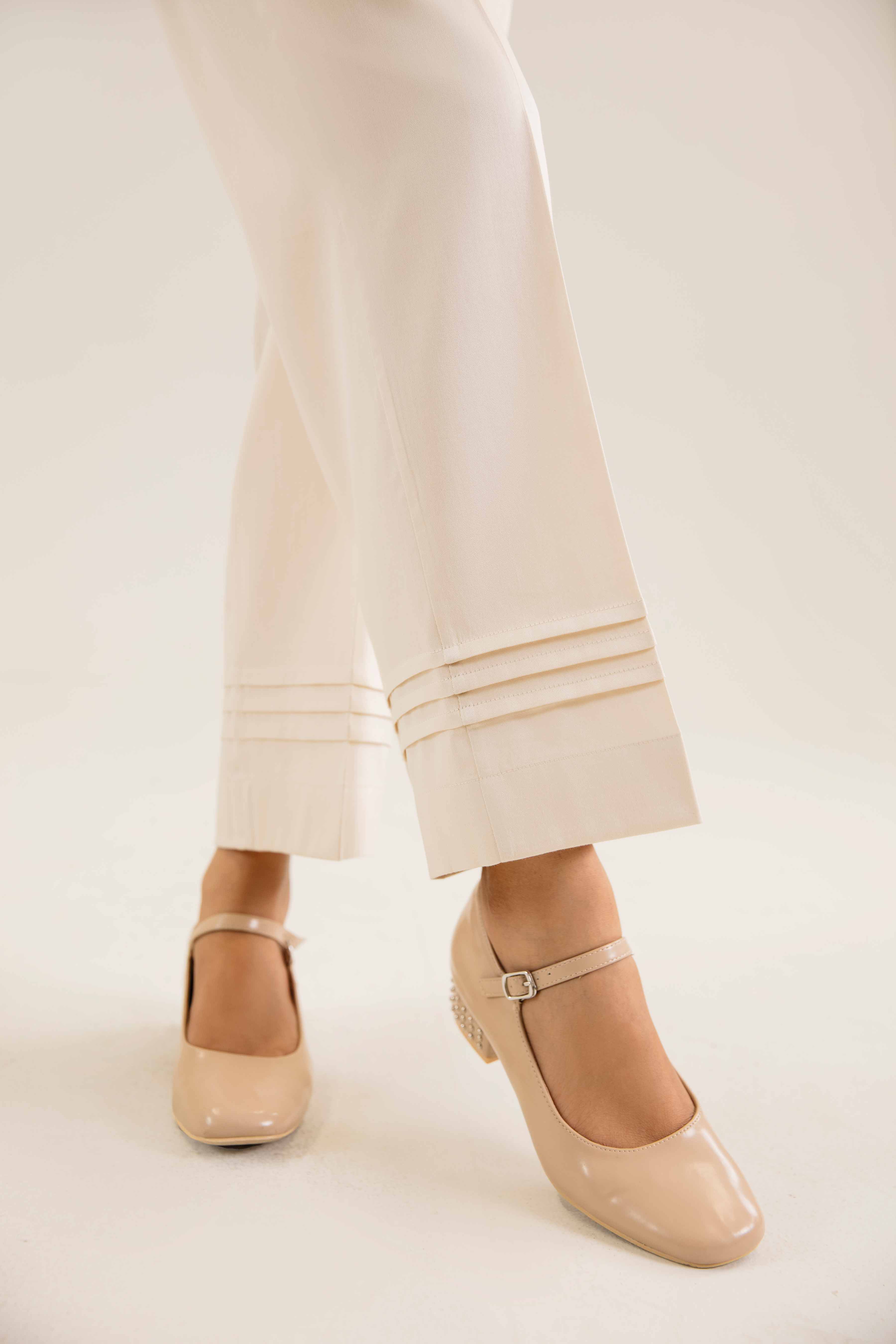 NishatUK - Brown Solids  Satin 1-piece ready to wear Trouser